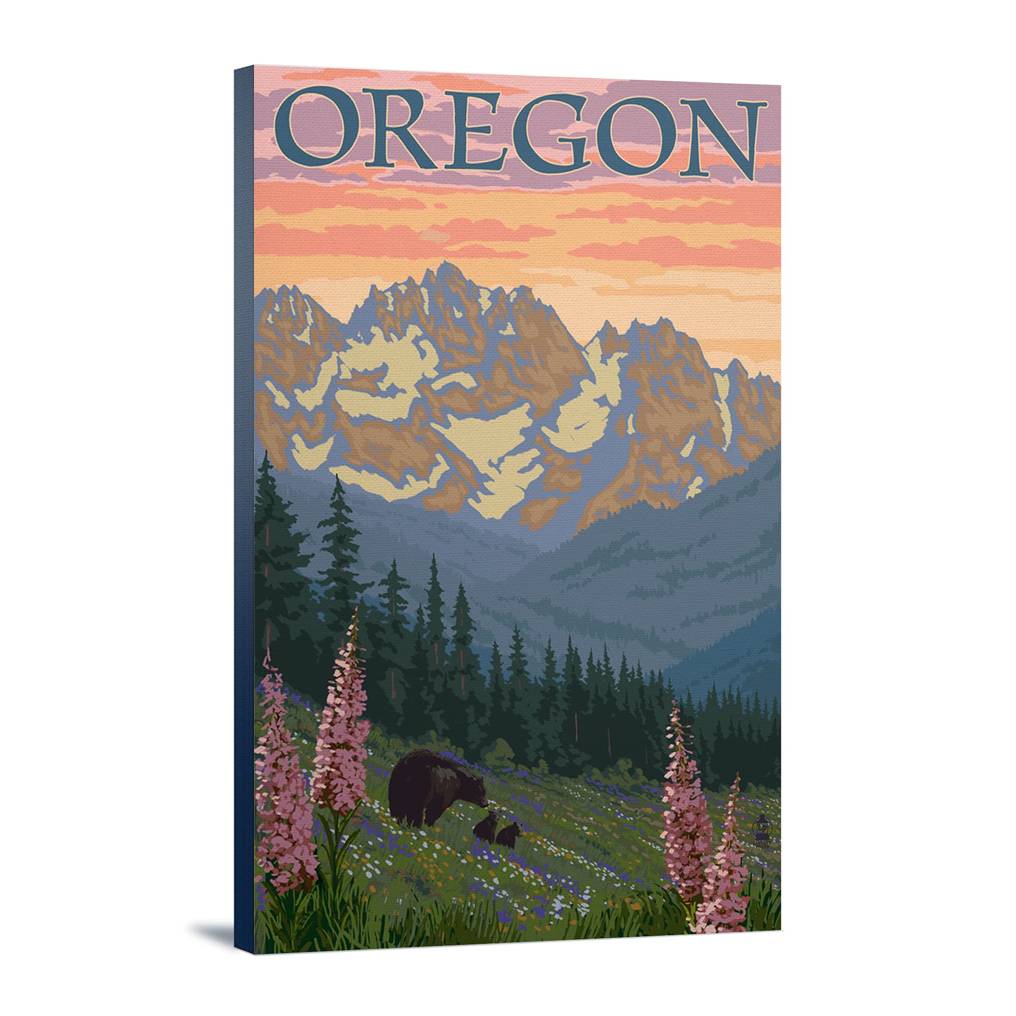 Oregon Spring Flowers Wall Art - 24x36 Gallery Wrapped Canvas Painting for Home & Office Decor - Perfect for Living Room, Bedroom or Gift