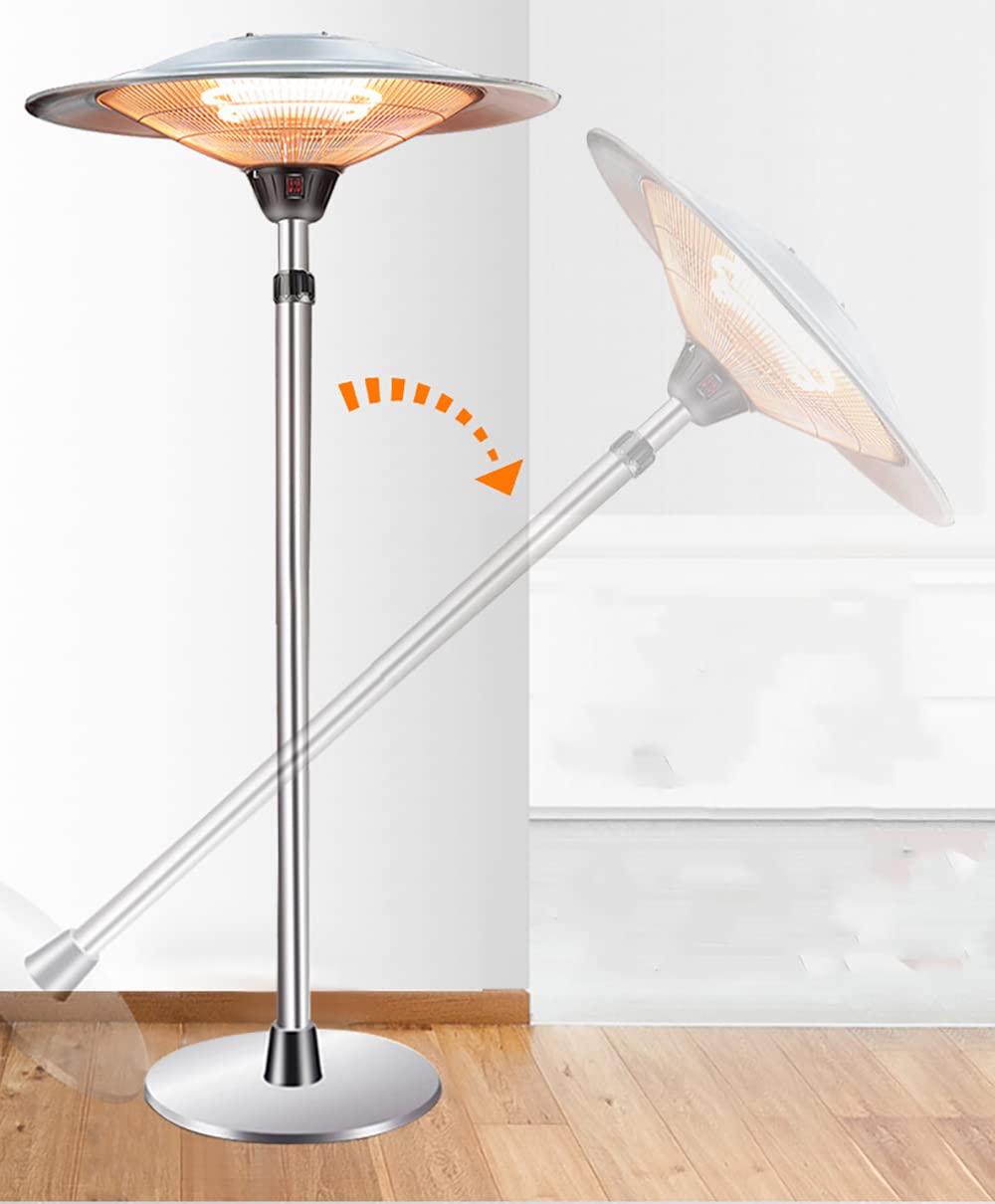 Outdoor Heater - High Power 1500W Waterproof Patio Heater with Adjustable Stand, 3 Heat Settings - Perfect for Balcony, Garden, Terrace & Indoor Use in Winter