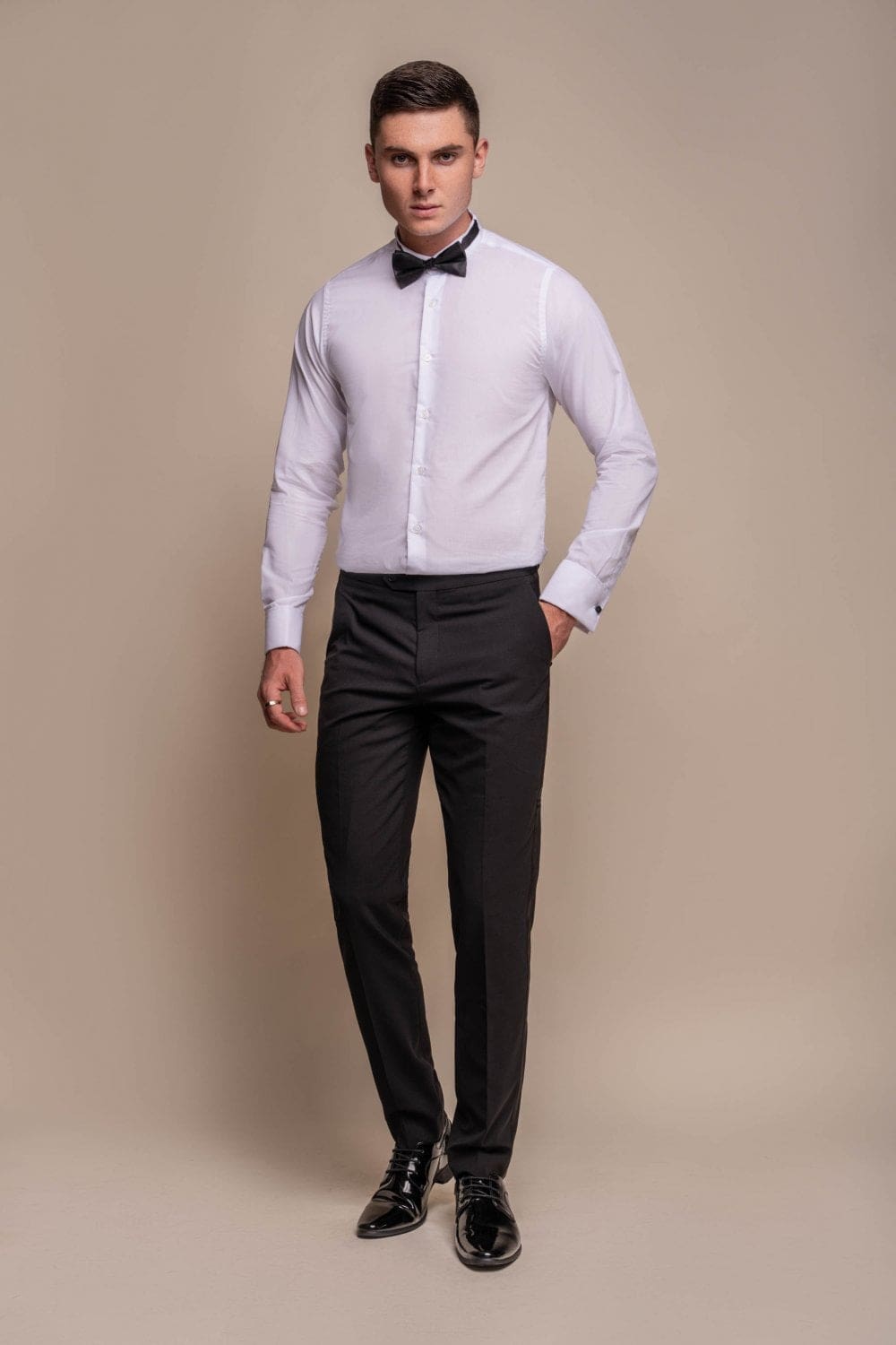 Cavani Aspen Men's Black Dress Pants - Slim Fit Formal Trousers for Office, Business & Wedding Attire