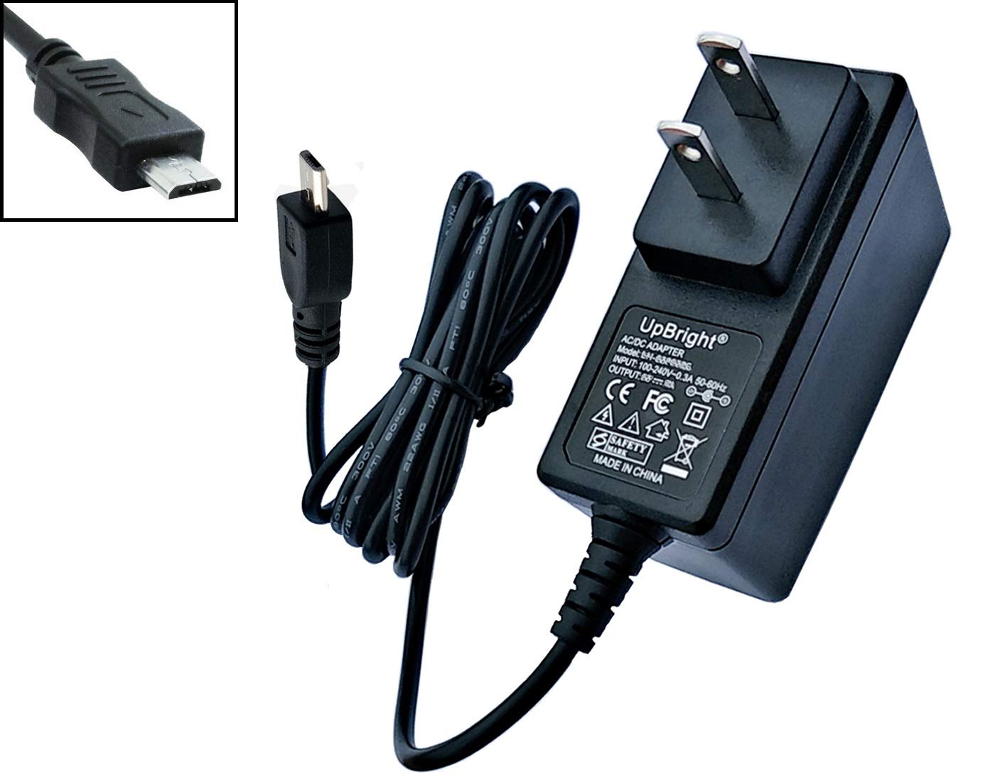 UpBright 5V 2A USB AC/DC Power Adapter Charger for Sylvania SP258 SP262 SP332 Bluetooth Speakers & SDVD9020C DVD Players - Perfect for Home, Office, and Travel Use
