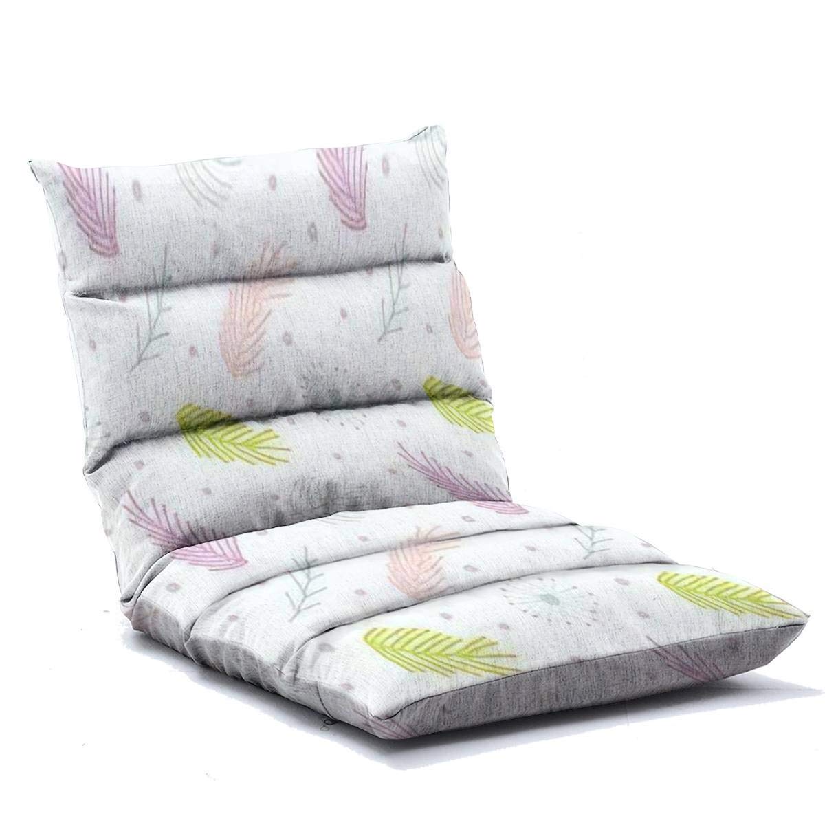Adjustable Memory Foam Floor Lounger Chair - Foldable Floor Sofa for Adults - Minimalist Winter Christmas Design with Leaves & Snow Pattern - Perfect for Home, Office, Reading, Watching TV & Gaming Comfort