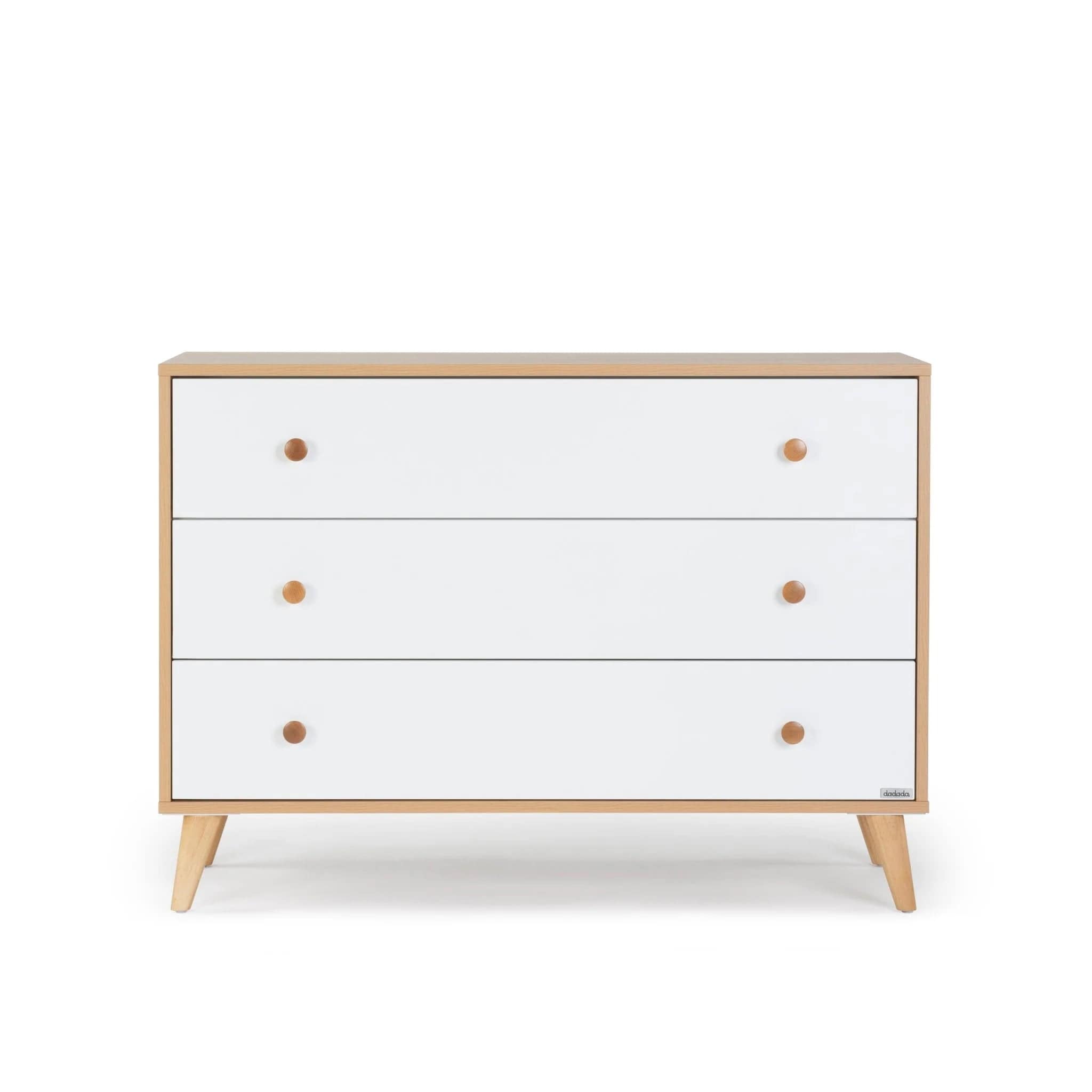 Dadada Austin 3-Drawer Dresser - Modern Wooden Chest of Drawers for Bedroom & Nursery Organization - Perfect for Clothes, Toys, and Home Storage