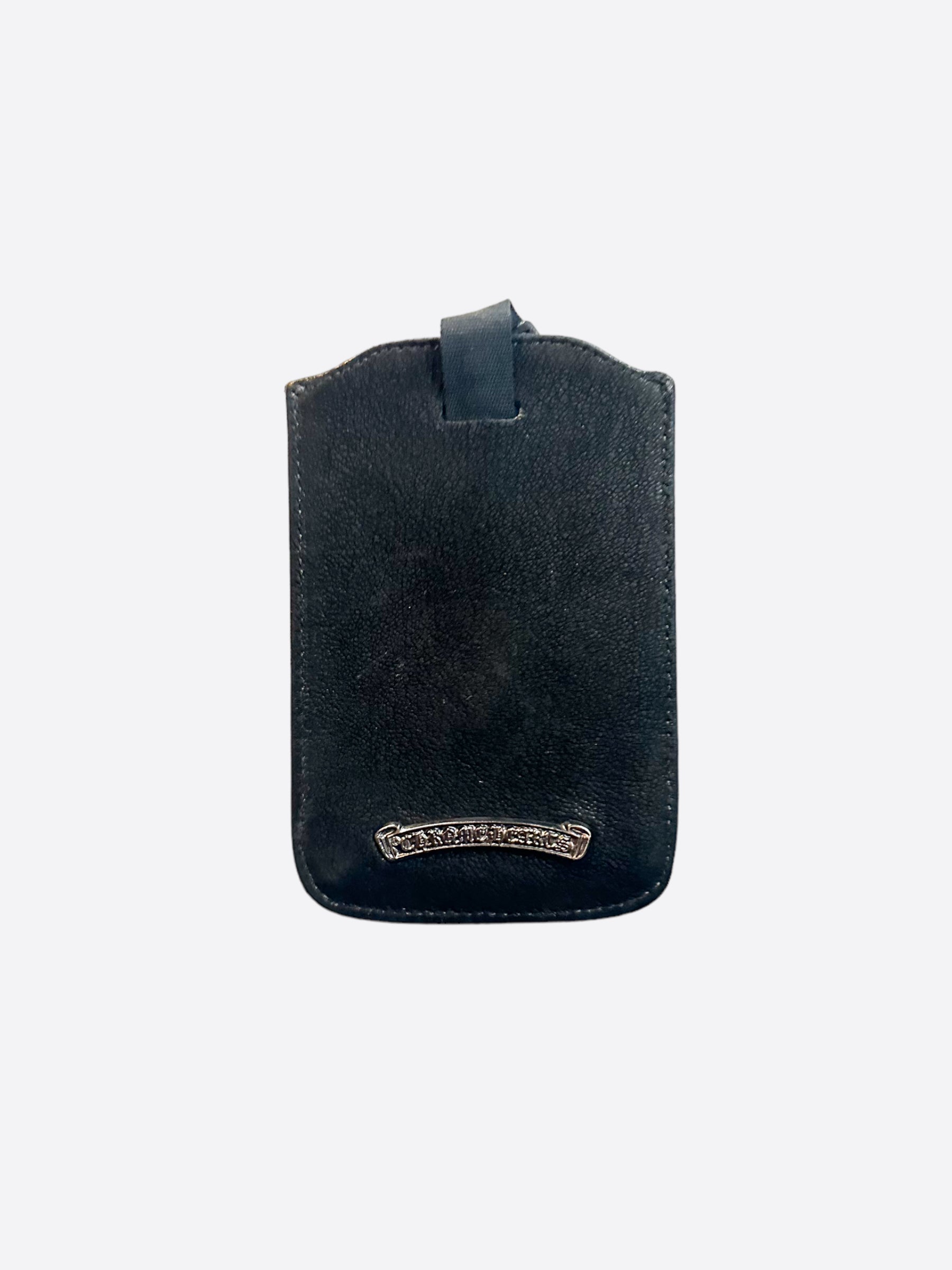Chrome Hearts Black Leather Fleur Cardholder - Luxury Slim Wallet for Credit Cards & Cash - Perfect for Men & Women, Everyday Use & Travel Essentials