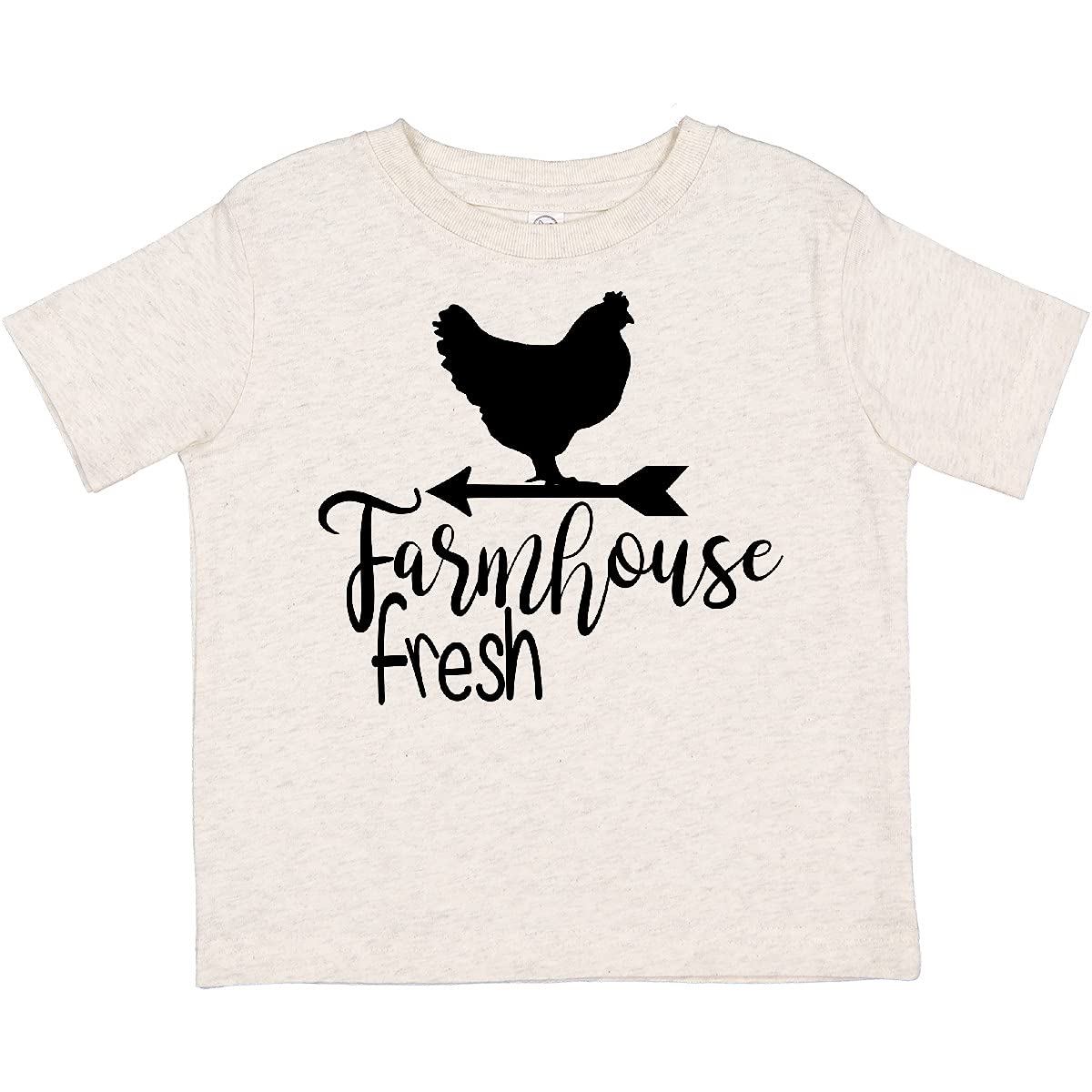 Inktastic Farmhouse Fresh Chicken Toddler T-Shirt - Cute Farm Animal Graphic Tee for Boys & Girls - Soft Cotton Kids Shirt for Playdates, Daycare & Family Outings