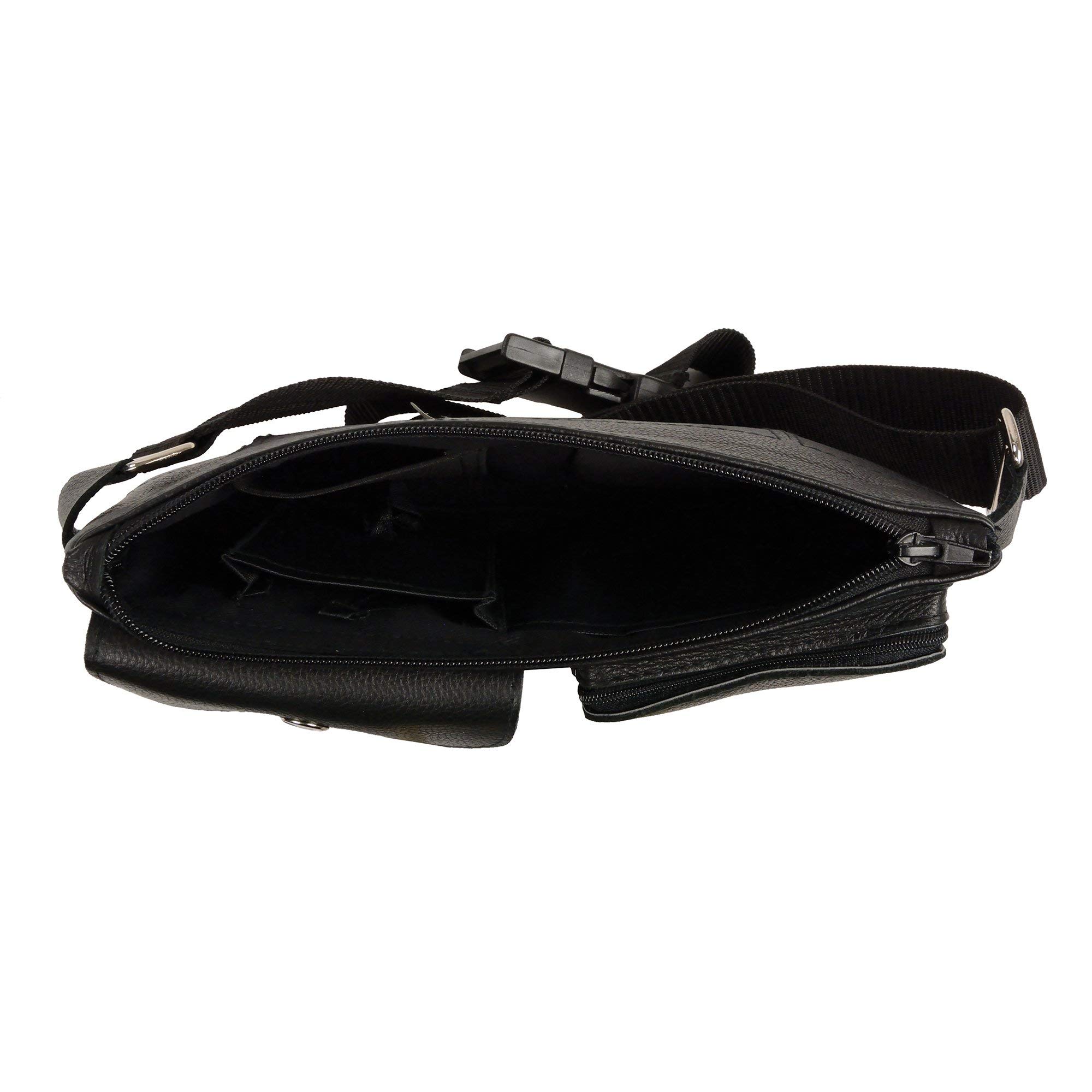 Milwaukee Leather MP8825 Women's Black Leather Belt Bag - Stylish Waist Pack for Travel, Hiking & Everyday Use