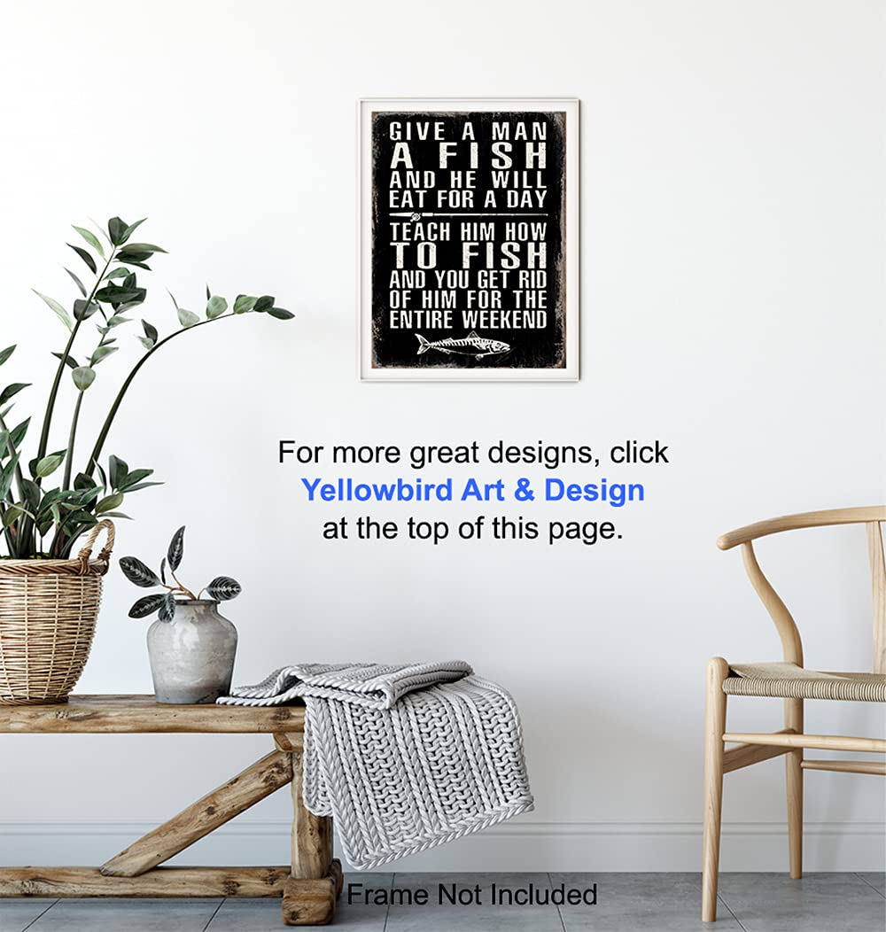 Funny Fishing Wall Decor for Men - Man Cave & Lake House Decor