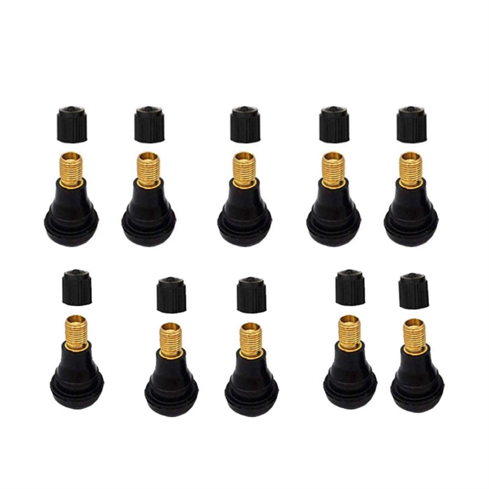 Durable 10pcs TR412 Tubeless Tire Valve Stems - Snap-in Rubber Valve Replacement for Car & Motorcycle - High-Quality Tire Repair Kit for Off-Road, Racing & Daily Commuting
