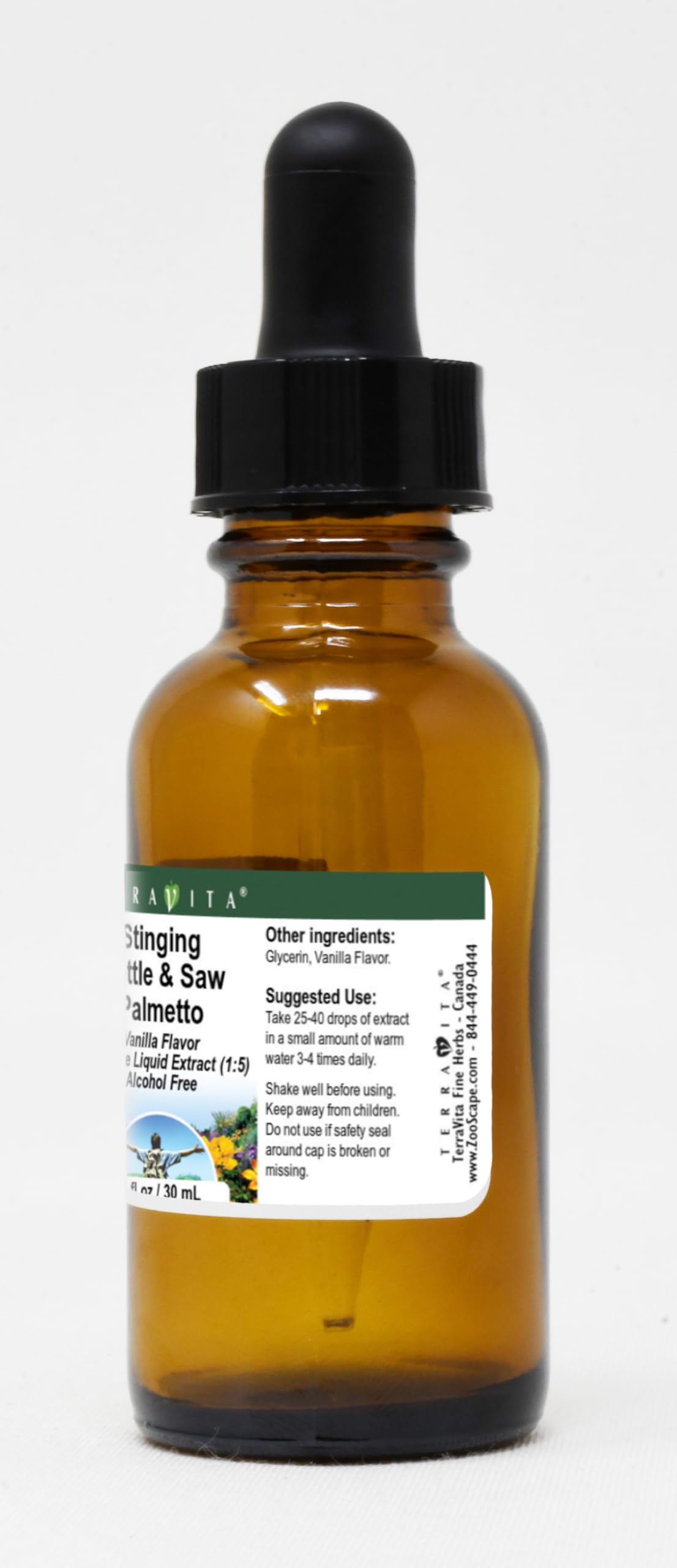 Organic Stinging Nettle & Saw Palmetto Glycerite Extract - Alcohol-Free Herbal Supplement (1oz) for Hair Growth & Prostate Health - Vanilla Flavored Liquid Drops - Perfect for Tea, Smoothies & Wellness Routines