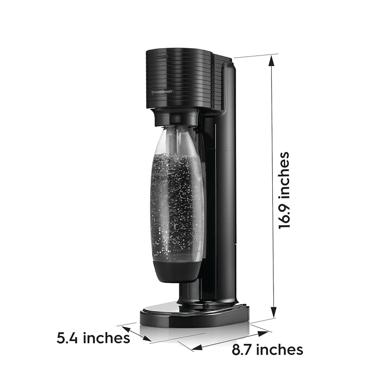 SodaStream Gaia Sparkling Water Maker Machine - Black | Make Carbonated Drinks at Home | Perfect for Parties, Kitchen & Office Use