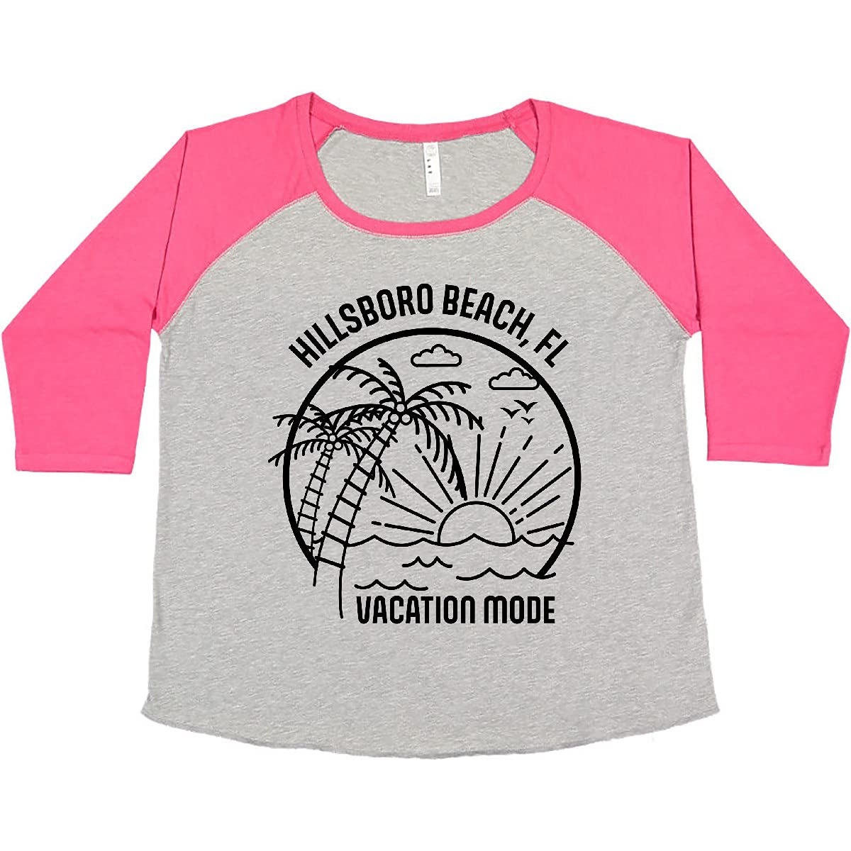 Inktastic Summer Vacation Mode Hillsboro Beach Florida Women's Plus Size T-Shirt - Comfortable Casual Tee for Beach Trips, Travel & Relaxing Outfits