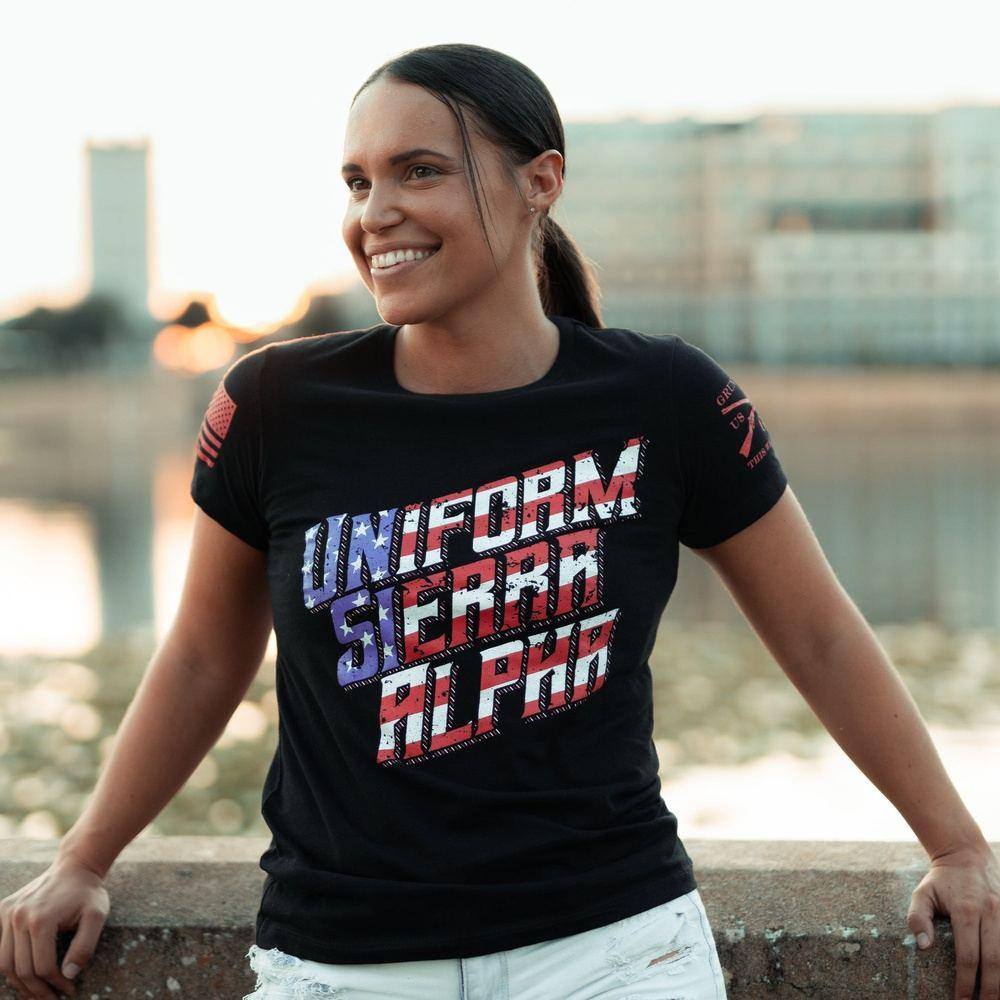 Women's Slim Fit T-Shirt USA | Black Cotton Casual Tee for Everyday Wear & Layering
