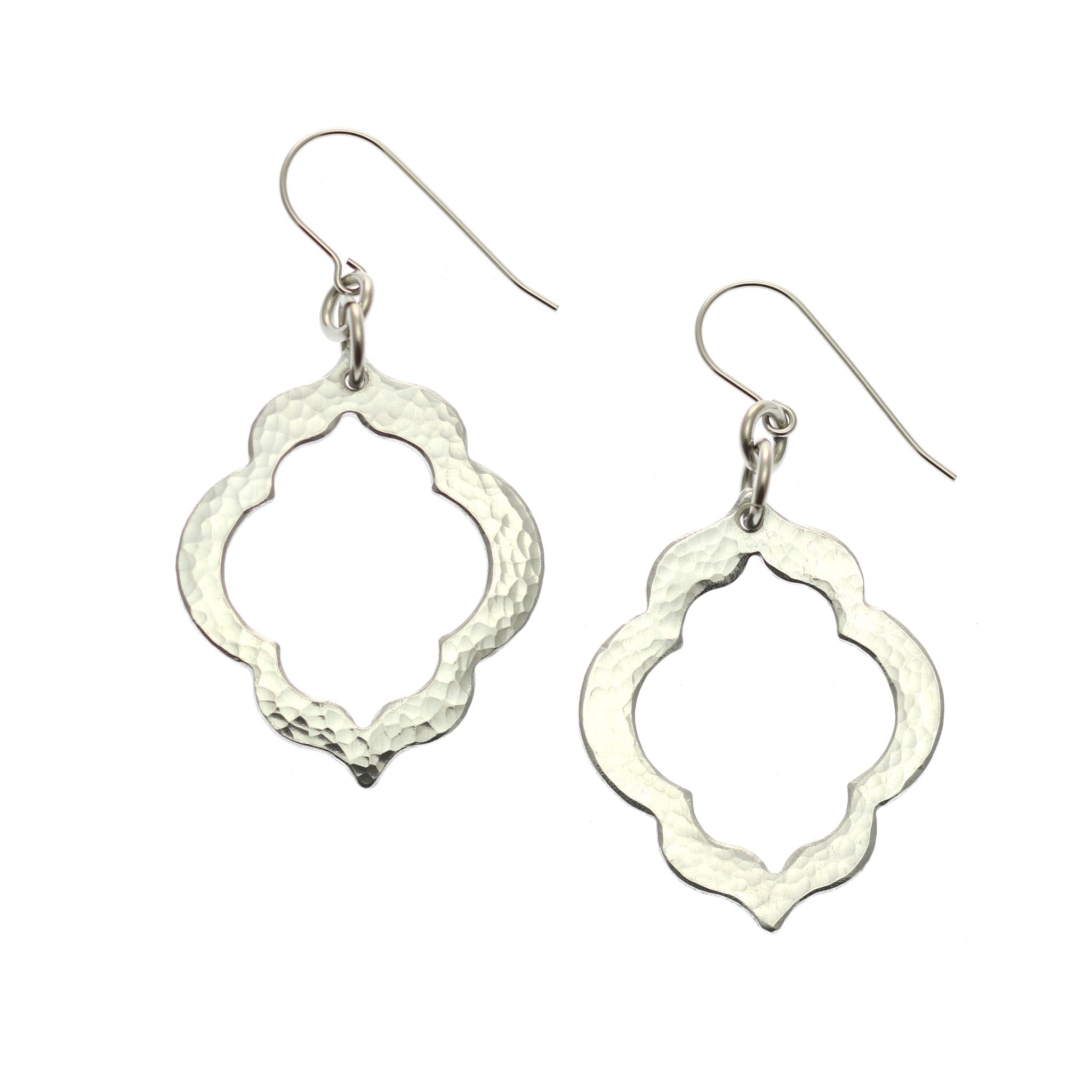 Handmade Pierced Hammered Quatrefoil Aluminum Earrings - Lightweight Dangle Earrings for Women, Perfect for Parties, Weddings & Everyday Wear
