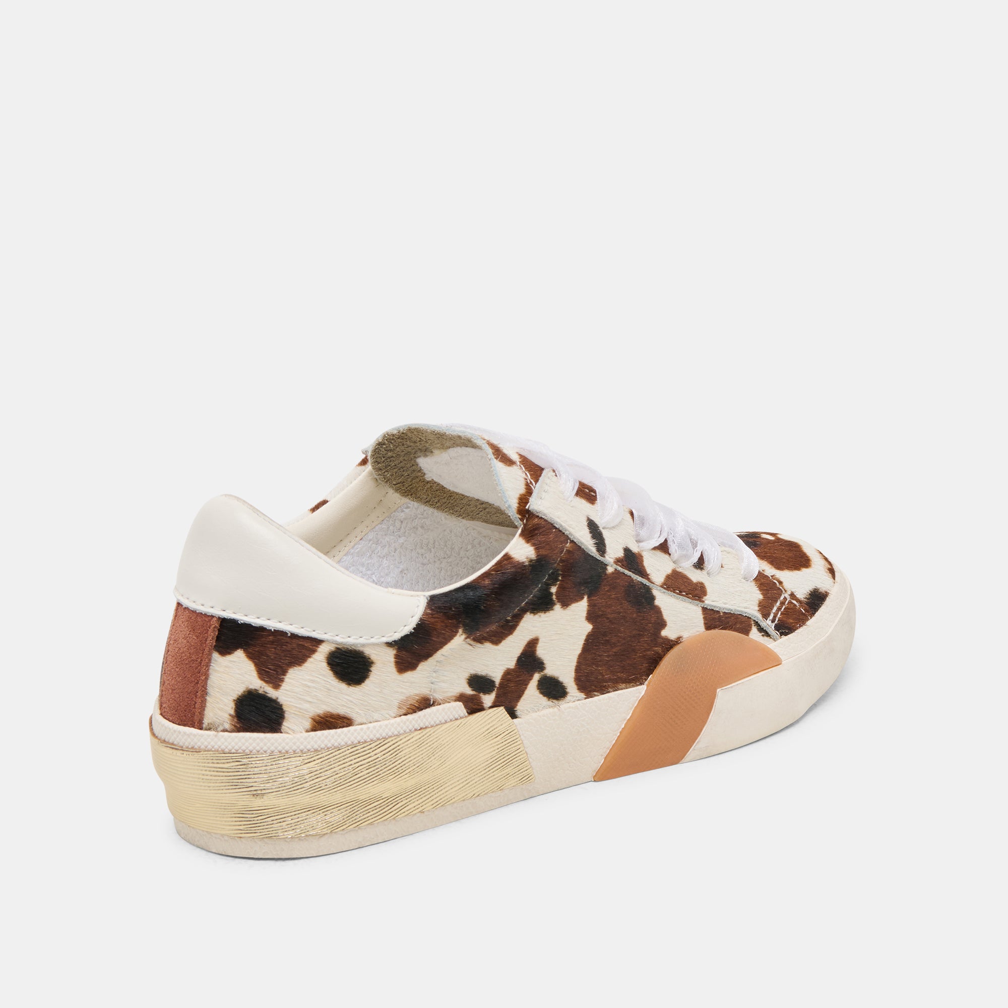 ZINA SNEAKERS Women's Fashion Sneakers - Cocoa Taurus Calf Hair Design for Comfort & Style | Perfect for Casual Wear, Work, and Everyday Outfits