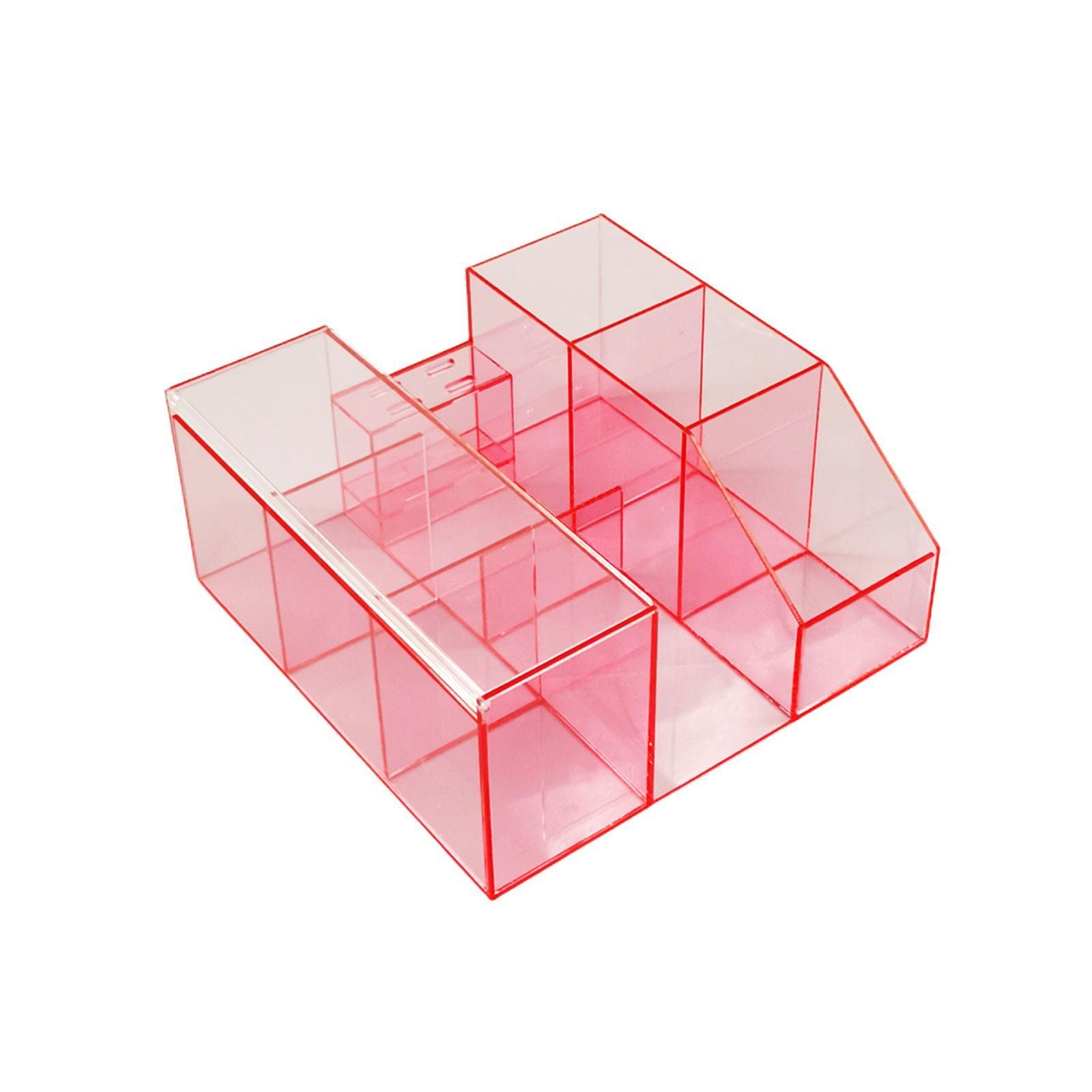 Acrylic Eyelash Extension Organizer with Tweezers Holder - Transparent Pink Beauty Tool Storage Box for Lash Artists & Home Salons | Perfect for Professional Lash Techs & DIY Beauty Enthusiasts