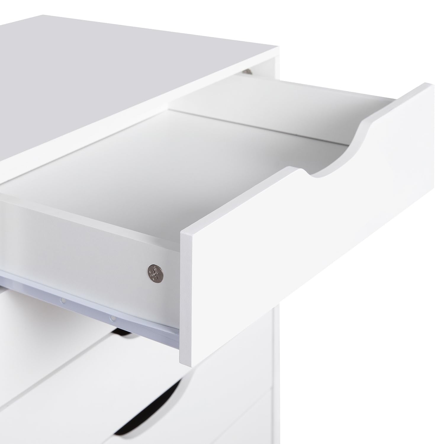 Naomi Home 9-Drawer Tall Dresser for Bedroom & Closet - White | Heavy Duty 200 lbs Capacity Makeup Vanity with Storage Shelves | Perfect for Organizing Clothes, Cosmetics & Accessories in Small Spaces