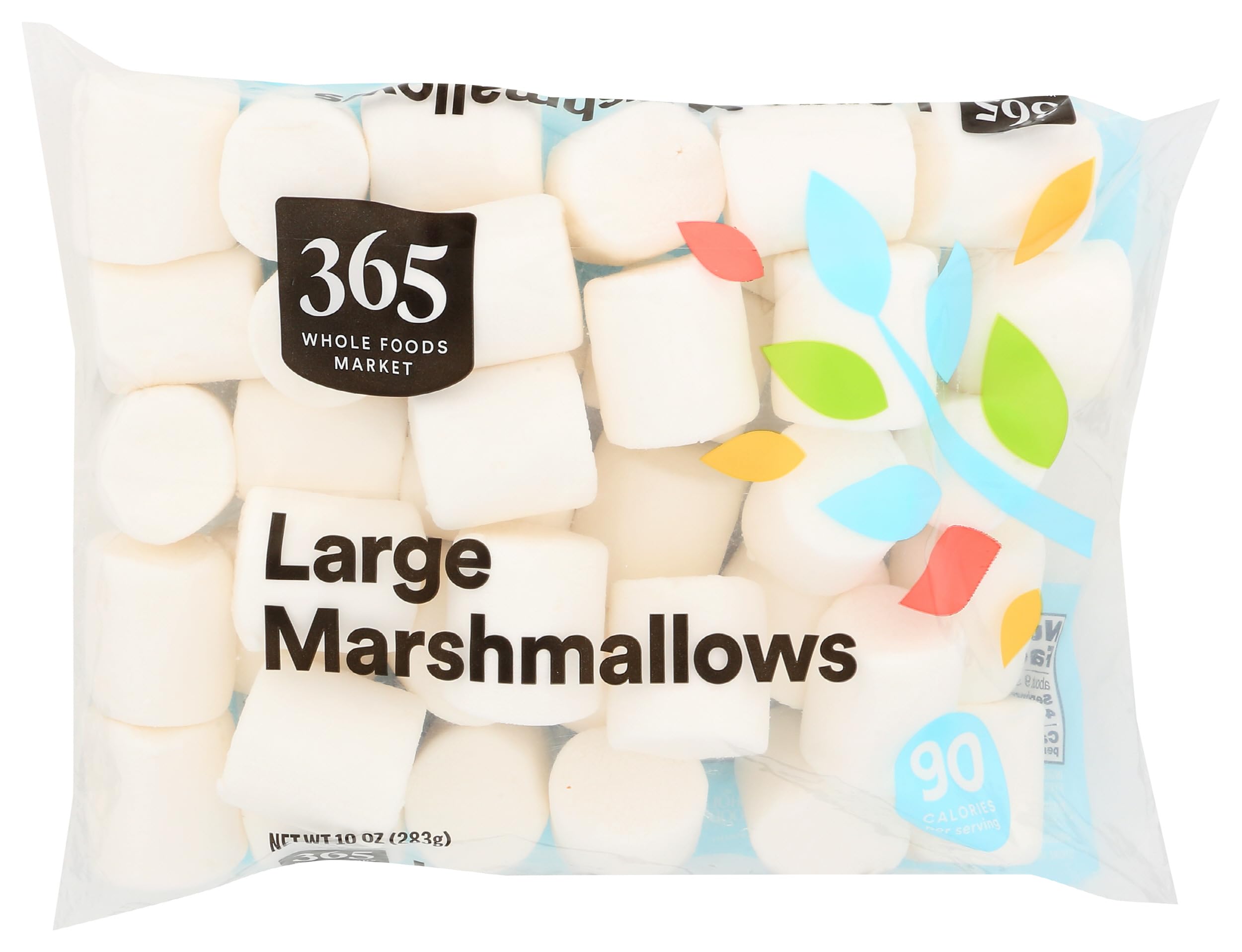 365 by Whole Foods Market Large Marshmallows - 10oz (283g) Premium Campfire Marshmallows for S'mores, Hot Cocoa & Baking - Vegan & Gluten-Free