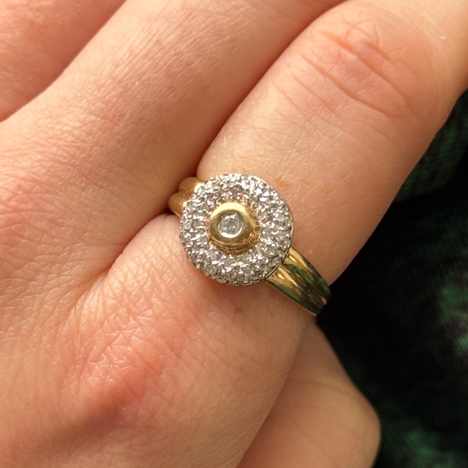 0.26ctw Bezel Set Diamond Halo Engagement Ring - Size 7.25 | Perfect for Proposals, Weddings & Anniversary Gifts | Elegant Jewelry for Women