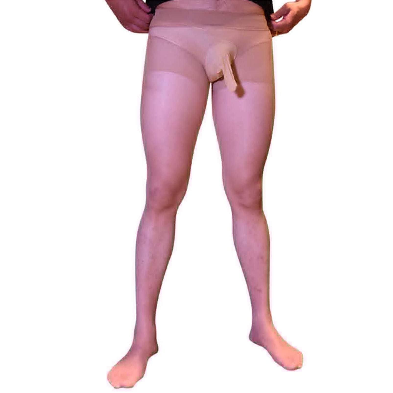 Sexy Sheer Seamless Velvet Pantyhose for Men - High Elastic See-Through Stockings with Sheath - Perfect for Crossdressing, Cosplay & Sensual Wear