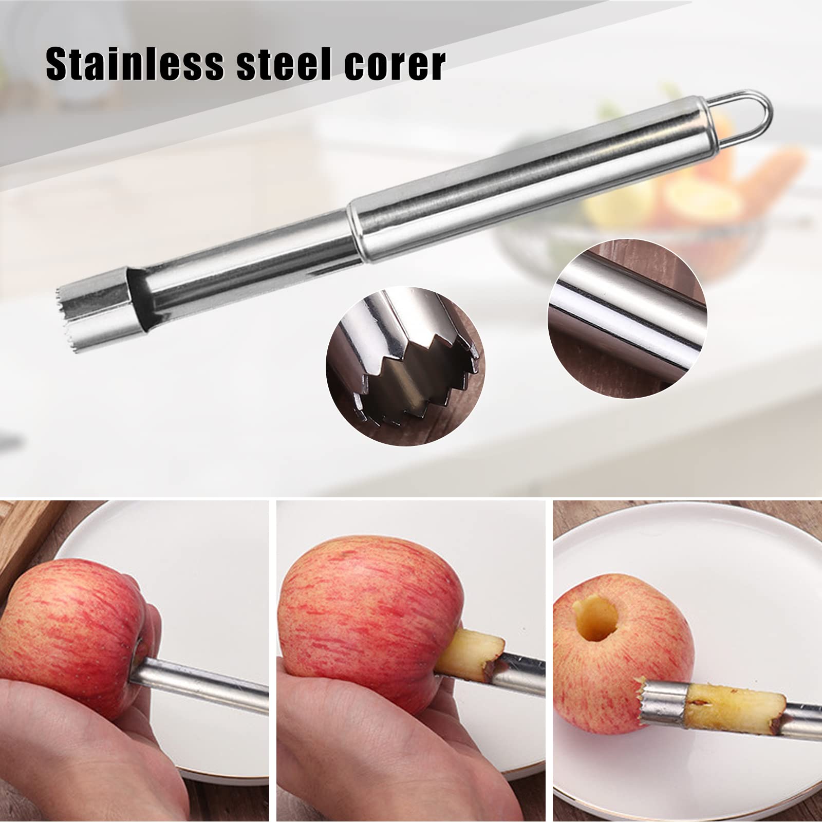 Premium 4-Piece Stainless Steel Fruit Carving Knife Set - Professional Apple Corer & Melon Baller for Kitchen DIY, Fruit Sculpting, Garnishing - Ideal for Home Chefs, Party Platters & Culinary Arts