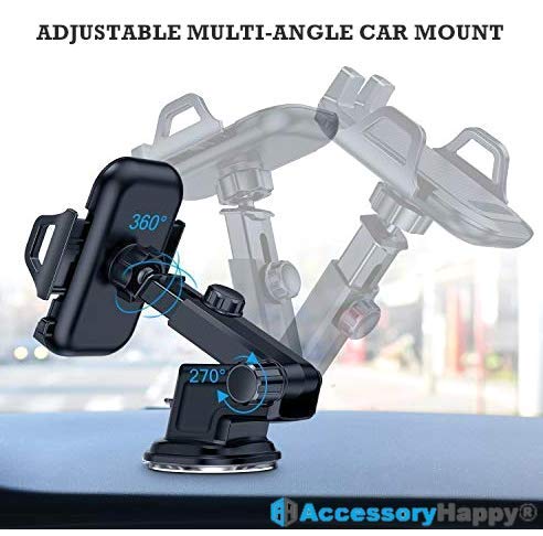 Universal Adjustable Multi-Angle Cell Phone Holder for Car Dashboard, Office Desk & Windshield - Compatible with iPhone 11, Galaxy & All Smartphones - Perfect for Driving, Video Calls & Hands-Free Use