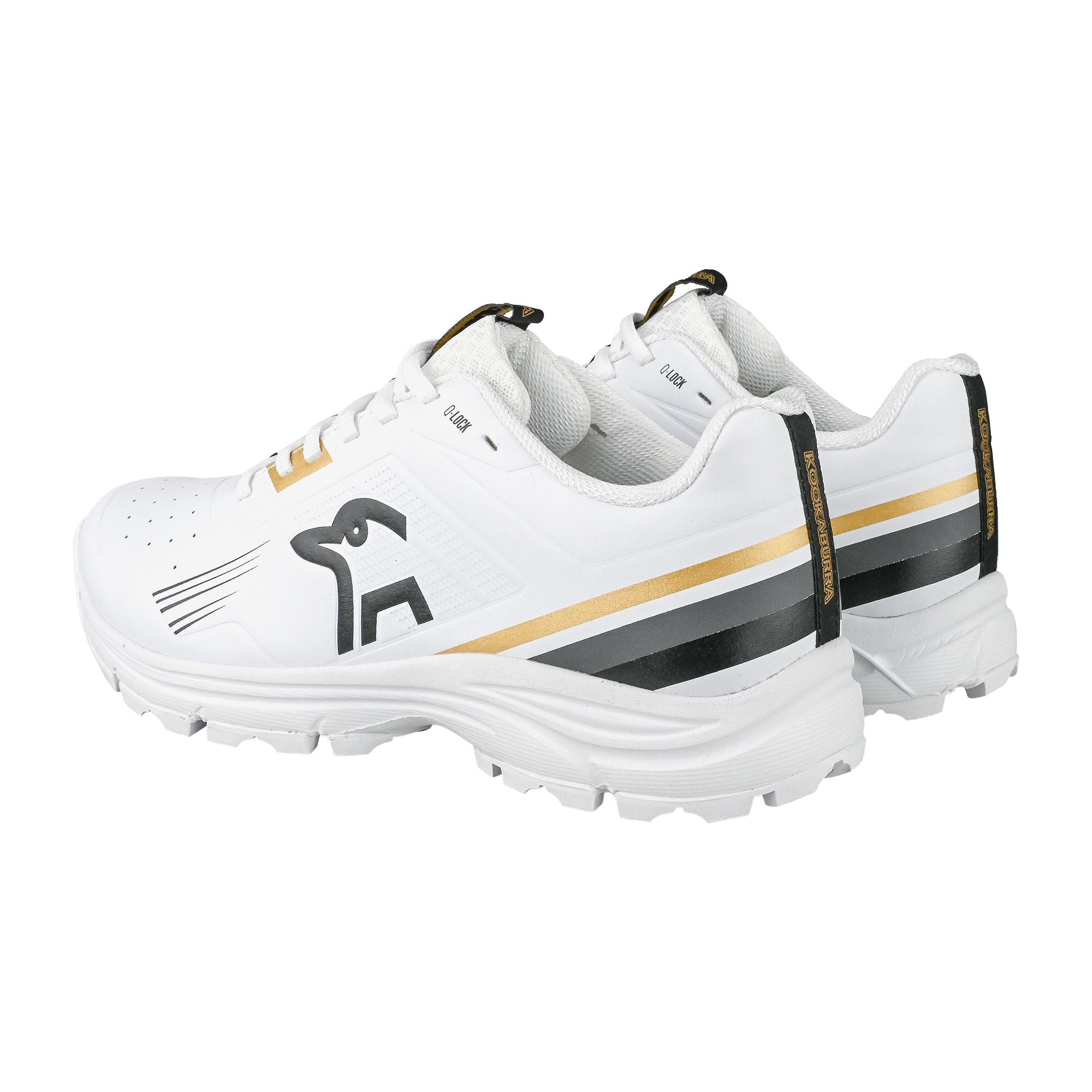 Kookaburra KC 3.0 Rubber Shoes for Men & Women - White/Gold Color - 2025 New Release - Perfect for Running, Walking & Gym Workouts