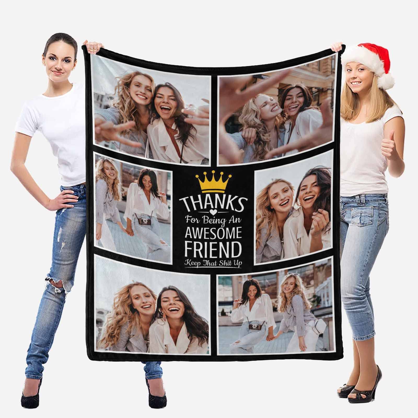 Funny Best Friend Friendship Blanket - Perfect Birthday, Galentines, Christmas Gift for Women, Teen Girls, and Long-Distance Friends - Ideal for Cozy Nights, Movie Marathons, and Sleepovers