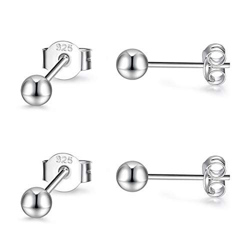 2 Pairs-Round Ball Earrings