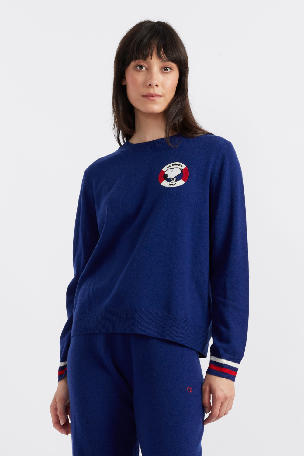 Blue Wool Cashmere Snoopy Nautical Sweater - Warm Winter Pullover for Women & Men - Perfect for Christmas Gifts, Casual Outfits and Holiday Parties
