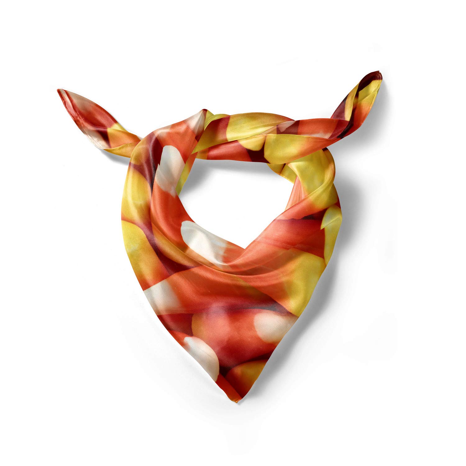Lunarable Candy Corn Headscarf - Halloween Treats Print Hijab Scarf for Women, Soft Stretchy Muslim Head Wrap for Fall Festivals & Costume Parties