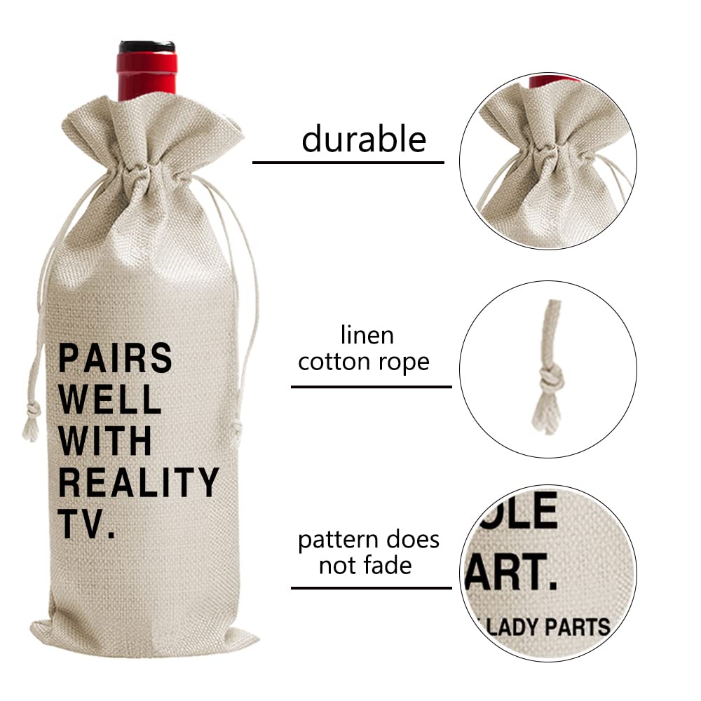 DOI-LANEE Wine Gift Bag for Best Friends - Funny Reality TV & Pandemic Themed Present (DL073) - Perfect for Birthday Gifts, Galentine's Day & Bachelorette Parties