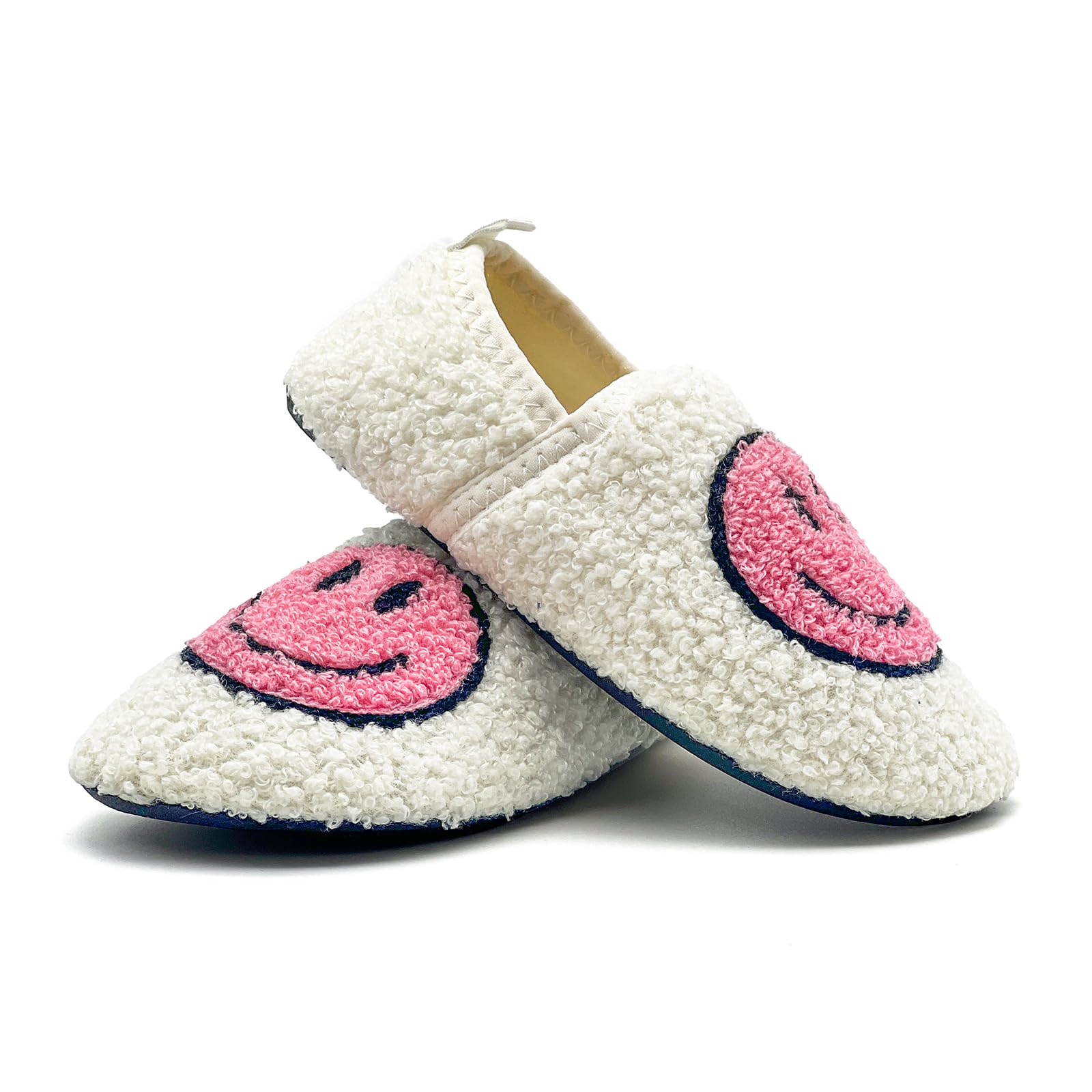 COVS Smile Face Slippers for Kids & Toddlers - Non-Slip TPR Soft Sole House Shoes for Boys & Girls - Cozy Indoor Socks for Playtime, Nap Time & Home Comfort