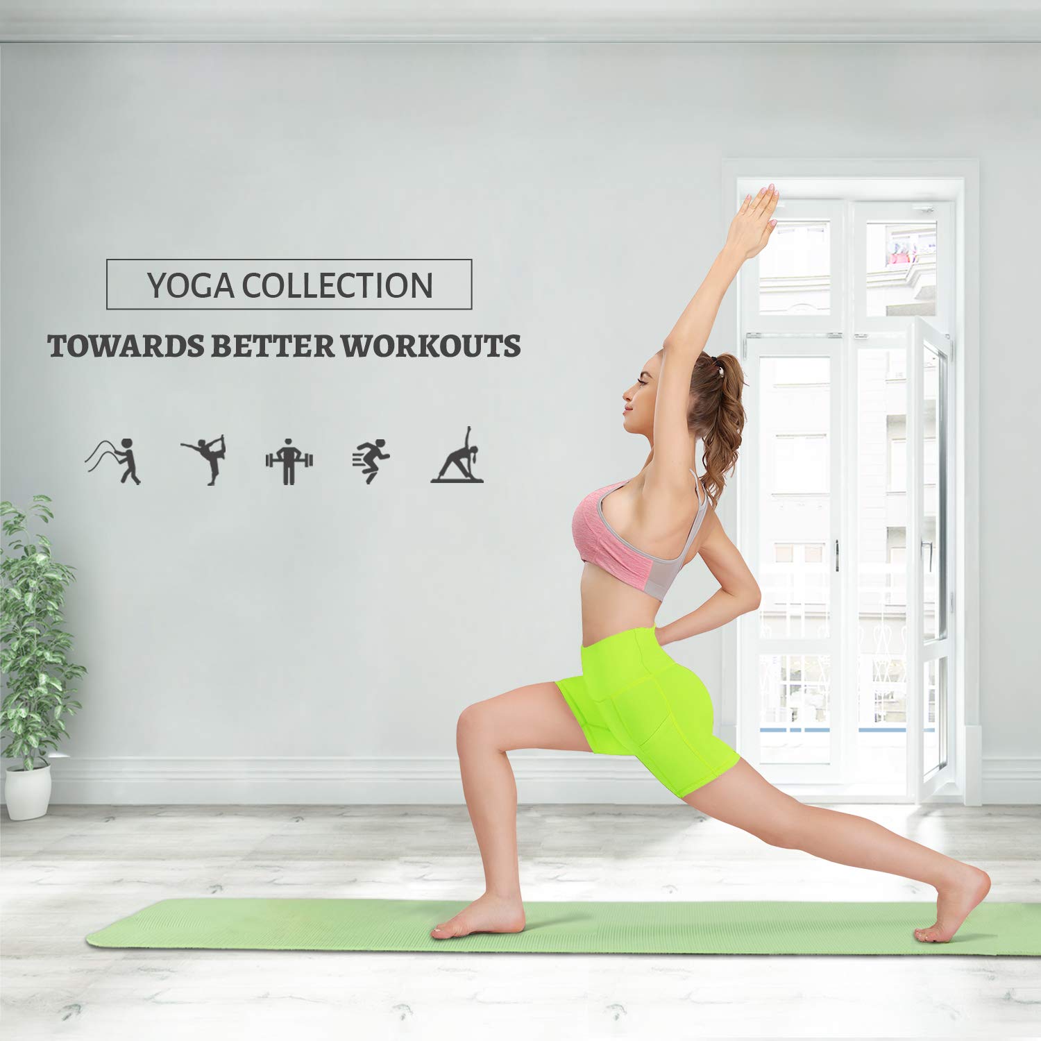 HISKYWIN High Waist Yoga Shorts for Women - 5
