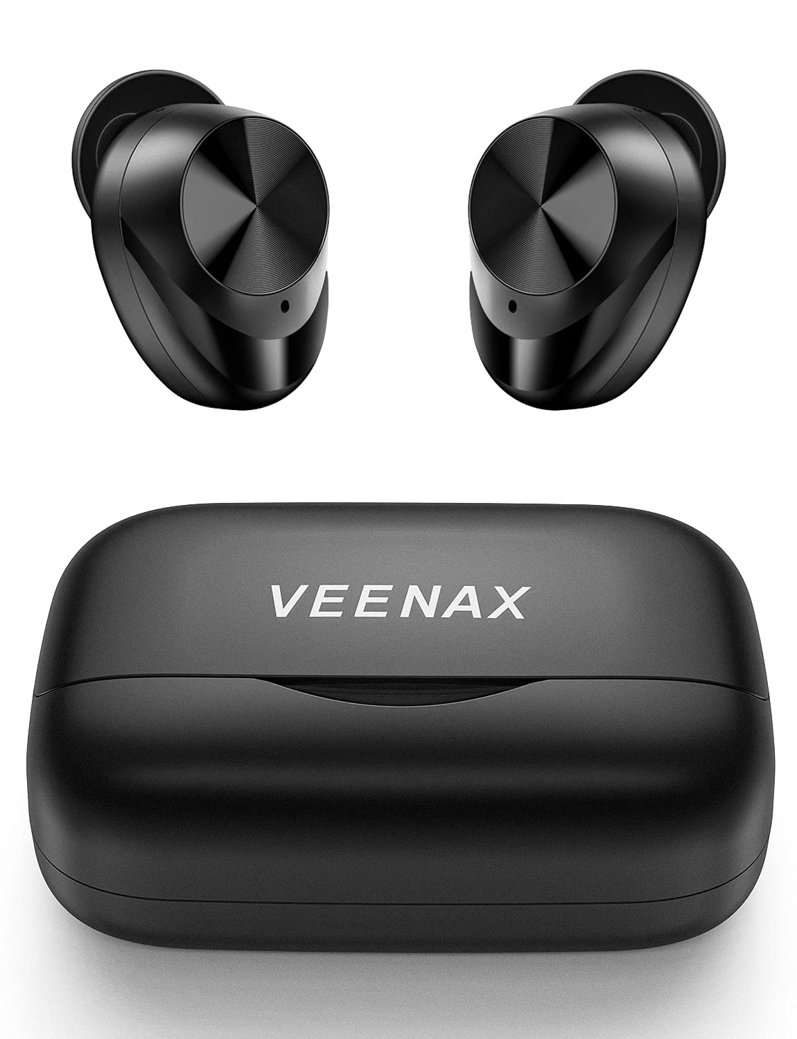 VEENAX X11 True Wireless Earbuds Bluetooth 5.0 Headphones with Touch Control, IPX5 Waterproof Sport Earphones, Built-in Mic & Deep Bass Stereo Sound, 150H Playtime USB-C Charging - Perfect for Running, Gym Workouts & Commuting (Black)