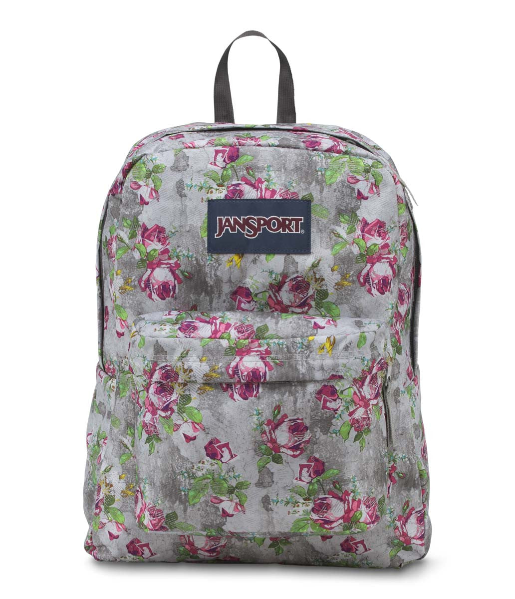 JANSPORT Superbreak Backpack - Lightweight Durable School & Travel Backpack with Multi Concrete Floral Design | Perfect for College, Work & Everyday Use