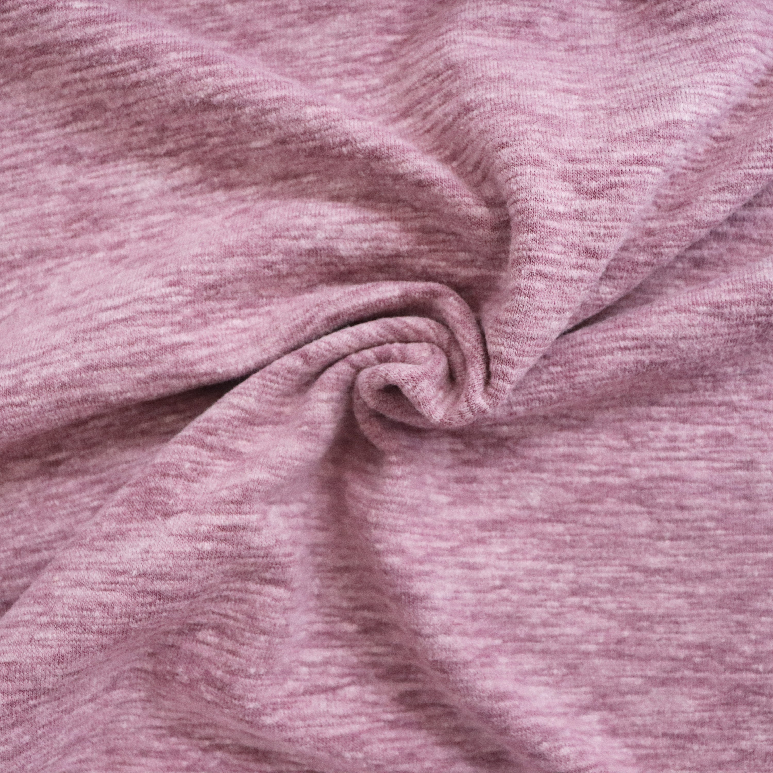 Premium Linen Blend Jersey Fabric - Dark Dusky Pink Marled Knit for Comfortable Women's Clothing & Home Decor | Perfect for Dresses, Tops, Curtains and Bedding