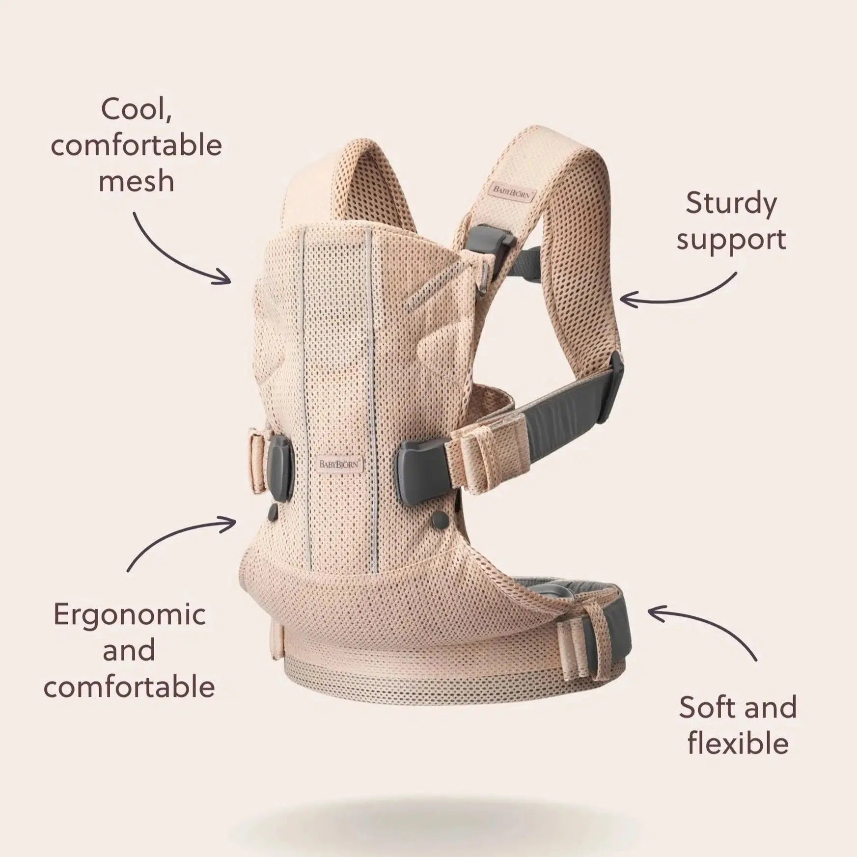 Baby Bjorn Baby Carrier One Air - Ergonomic & Breathable Infant Carrier for Newborns to Toddlers (Black) - Perfect for Hands-Free Parenting, Hiking & Travel