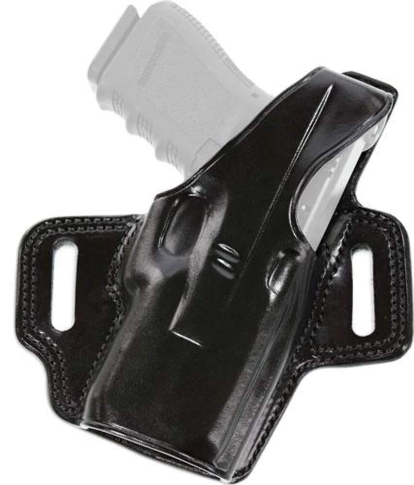 Galco FL800B Fletch High Ride Right Hand Leather Belt Holster - Black | Concealed Carry for Pistols & Revolvers | Perfect for Law Enforcement, Security & Outdoor Activities