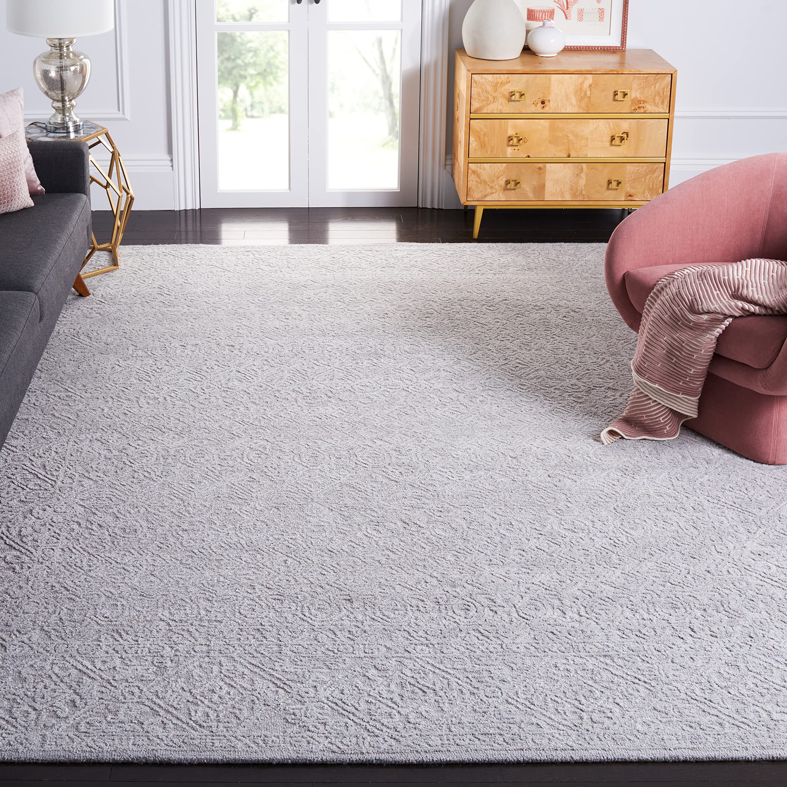 MARTHA STEWART x SAFAVIEH MSR3275F 6'x6' Square Grey Handmade Wool Area Rug for Living Room, Dining Room & Bedroom - Soft & Durable Floor Covering for Home Decor