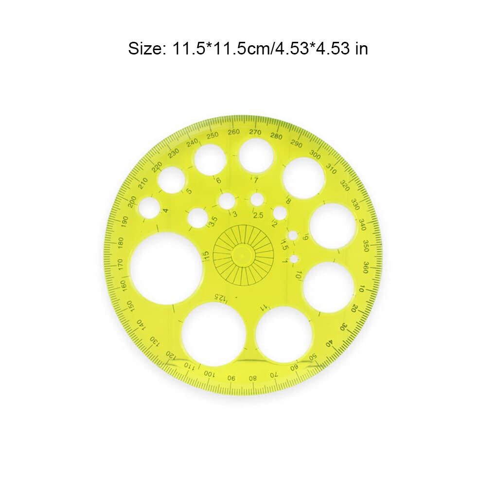 360 Degree Protractor & Circle Template - Multifunctional Measuring Tool for Students, Sketching, and Drafting | Portable Round Ruler for Geometry, Art, and Engineering Projects