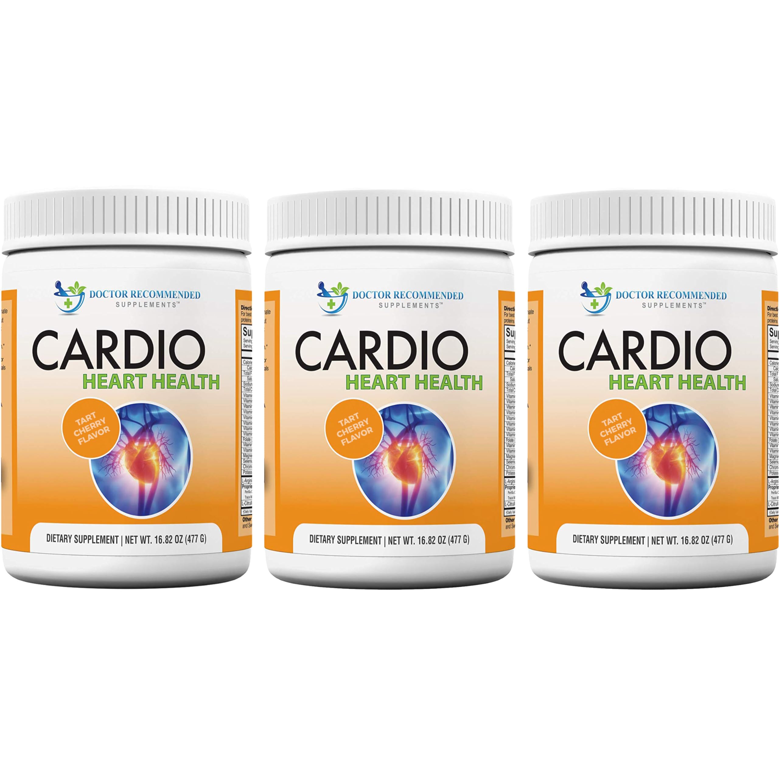 Doctor Recommended Heart Health Supplement Powder - 5000mg L-Arginine & 1000mg L-Citrulline for Cardiovascular Support (Pack of 3, 16.82oz-50.46oz) | Supports Blood Flow, Exercise Performance & Overall Wellness