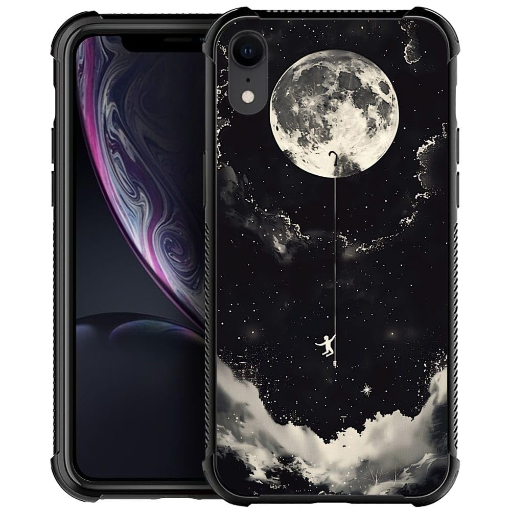 CARLOCA iPhone XR Case - Shockproof Protective Cover for Men & Boys | Climbing The Moon Design | Durable & Stylish Phone Case for Outdoor, Work & Daily Use