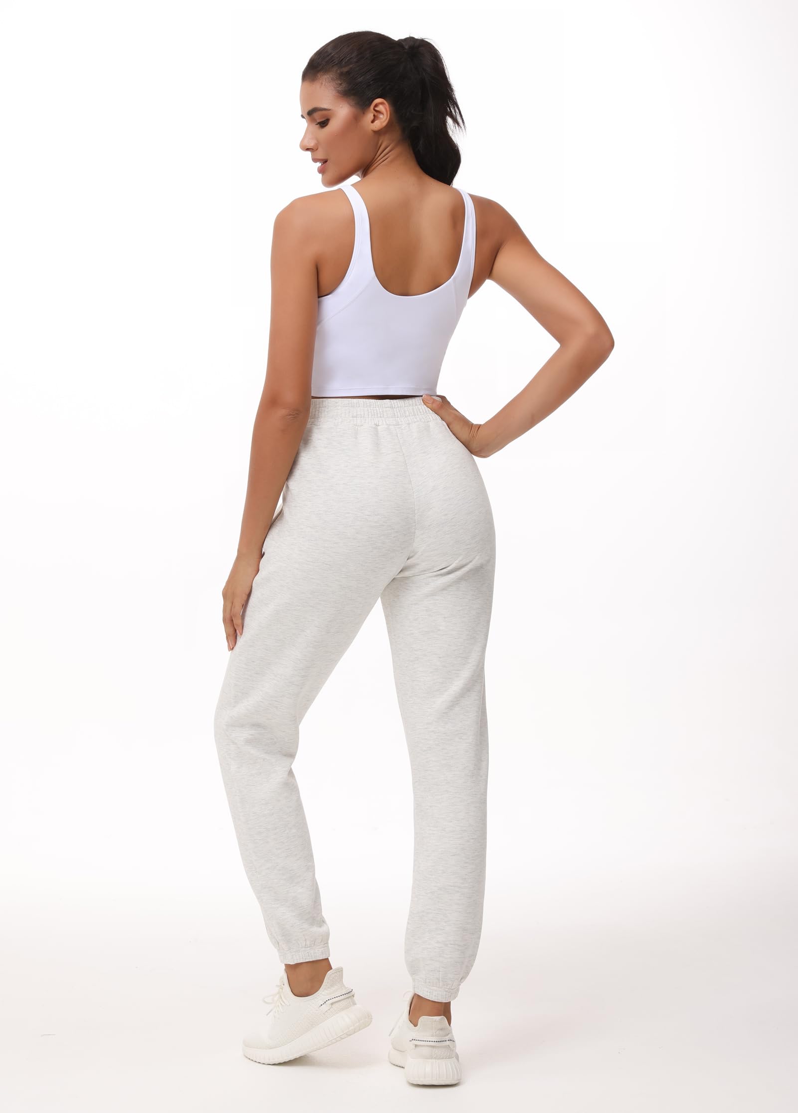 THE GYM PEOPLE Women's Lightweight Baggy Sweatpants - High Waisted Joggers with Pockets & Cinch Hem for Workout, Yoga, Lounge & Casual Wear