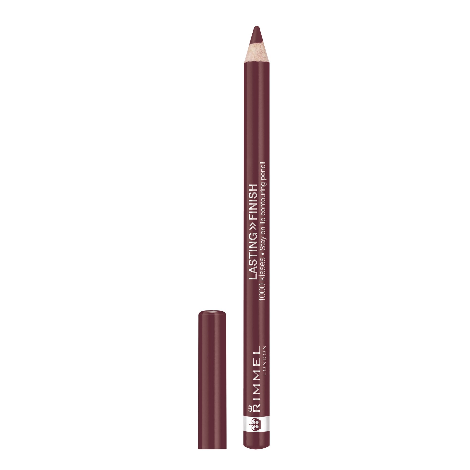 Rimmel 1000 Kisses Lip Liner - Long Lasting Matte Lip Pencil in Wine (0.04 oz) for Precise Definition & All-Day Wear | Perfect for Parties, Date Nights & Professional Makeup Looks