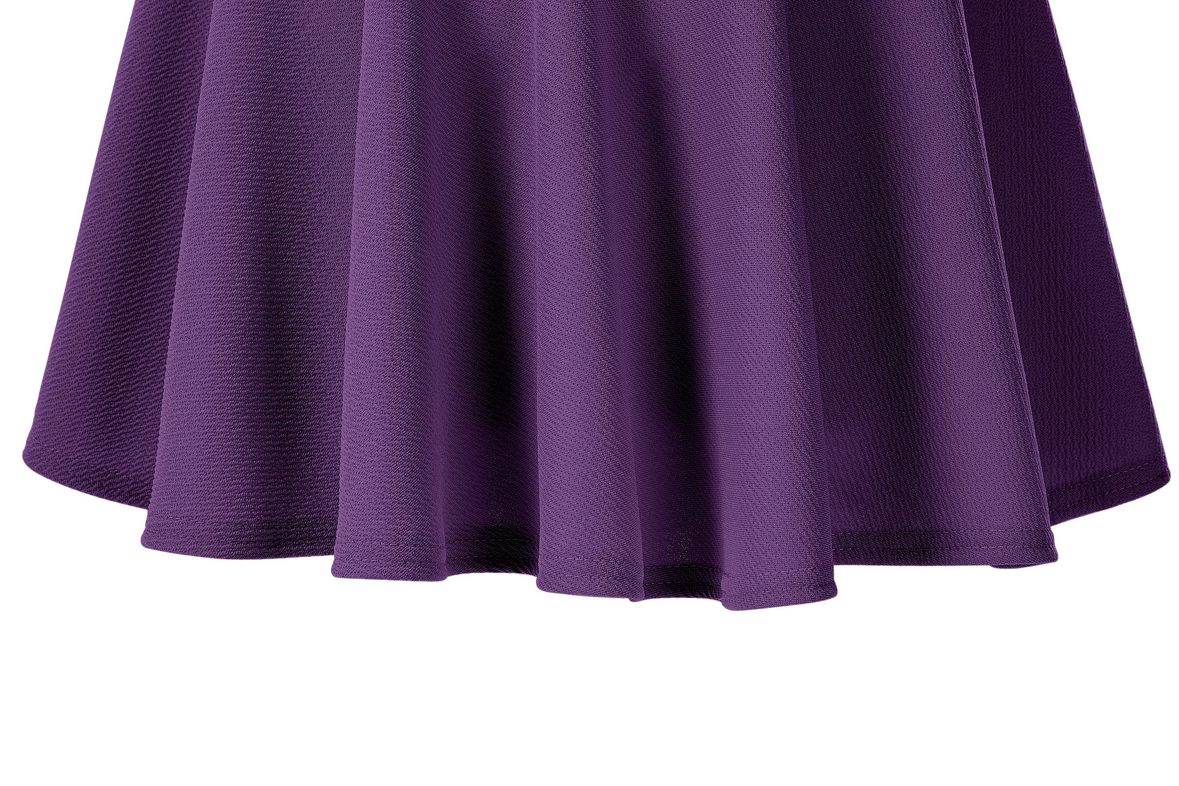 Urban CoCo Women's Stretchy Flared Midi Skirt - High Waisted Casual Basic Skirt for Work, Date Night & Everyday Wear | Comfortable & Versatile A-Line Skirt for Spring Summer Outfits