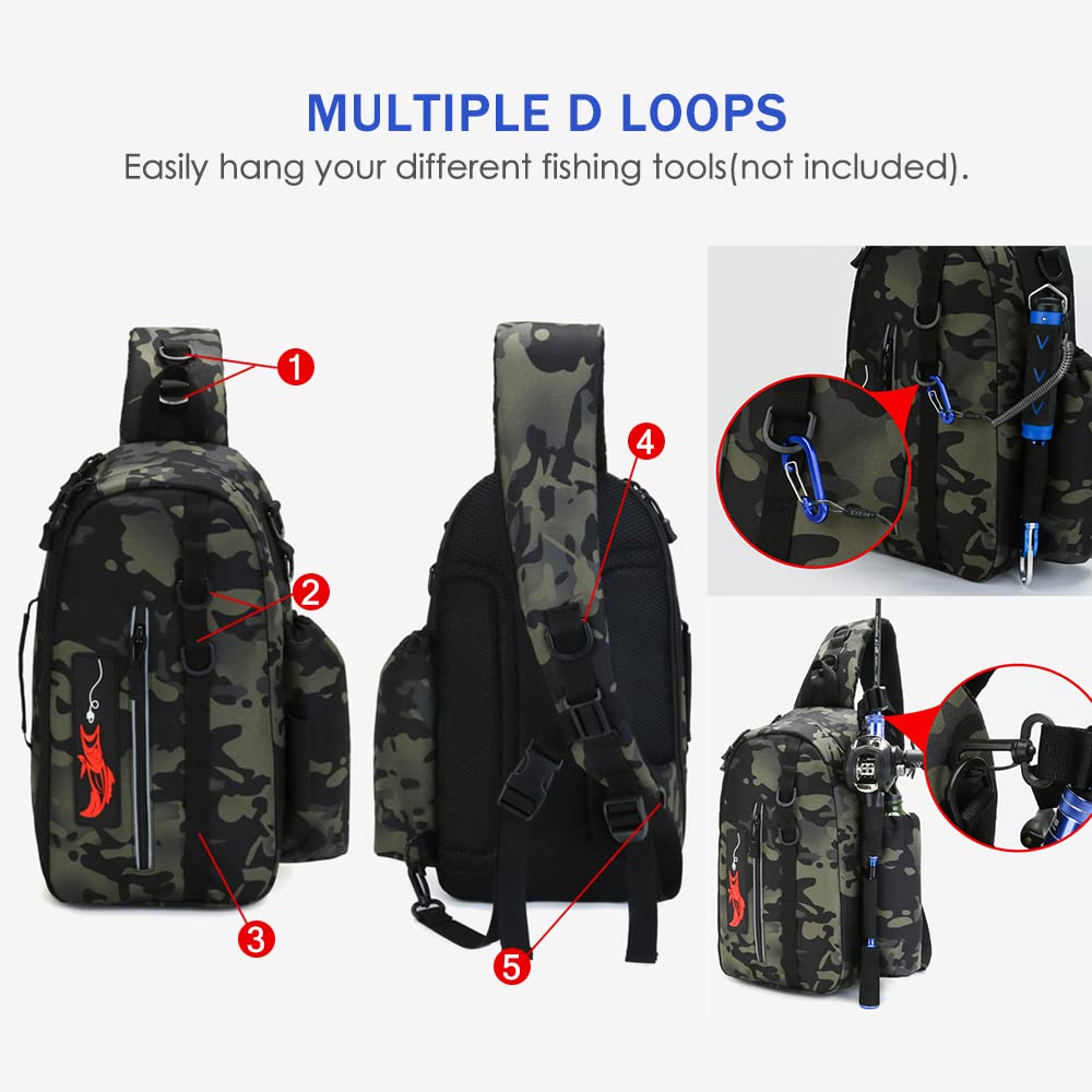 Qingyuan Fishing Shoulder Bag - Waterproof Travel Carry Bag with Reel Storage for Outdoor Fishing & Camping | Perfect for Anglers & Travel Enthusiasts