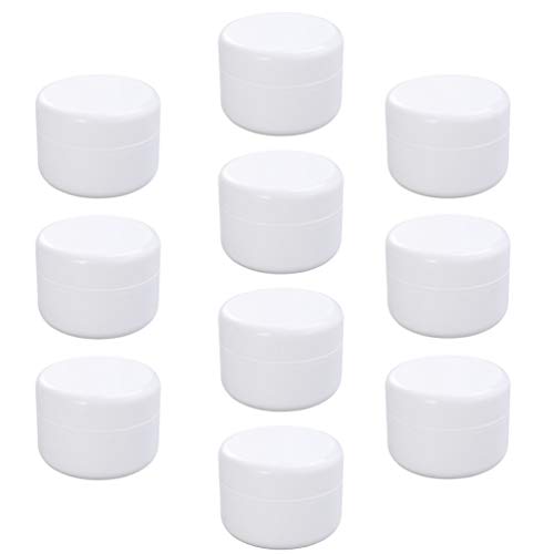 ARTIBETTER 10-Pack 200g Small Travel Containers - White Empty Leak-Proof Cream Jars with Sealed Lids for Cosmetics, Makeup, Face & Body Care - Perfect for Lip Balm, Hand Cream, Toiletries & Travel Essentials