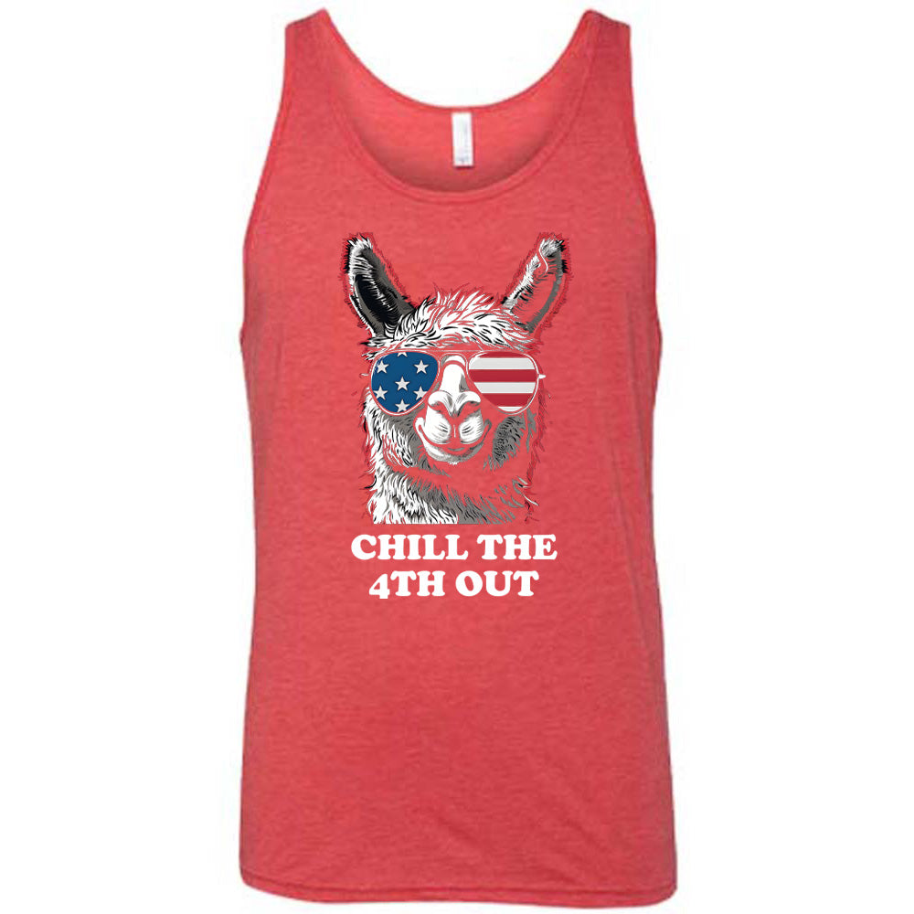 Unisex Chill The 4th Out Llama T-Shirt - Funny Summer Graphic Tee for Men & Women - Perfect for 4th of July Parties, BBQ, and Casual Outings