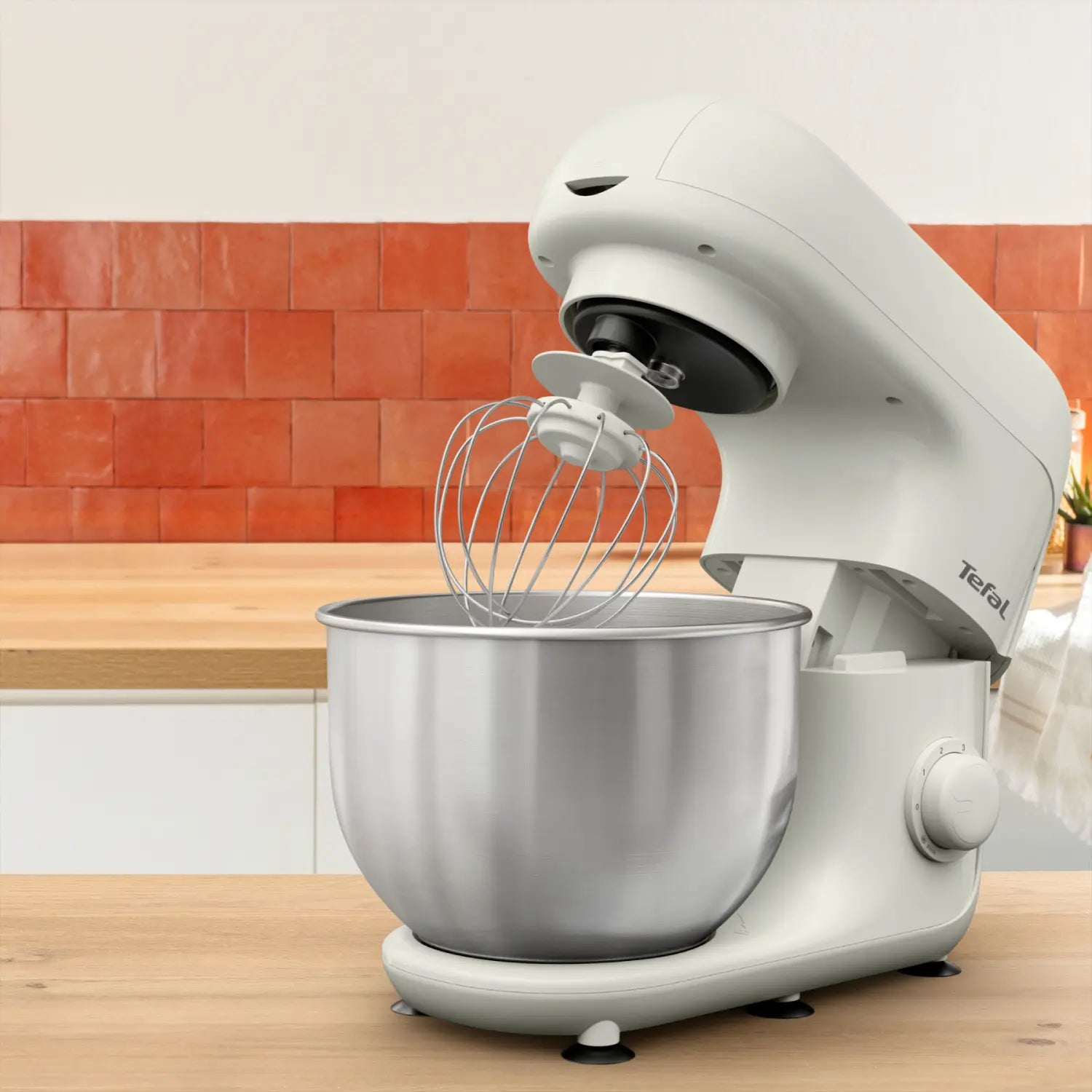 Tefal QB1601 Bake Essential Stand Mixer - 5-Quart White Electric Mixer for Baking, Dough, Cake & Cookies - Perfect for Home Kitchen & Professional Bakers