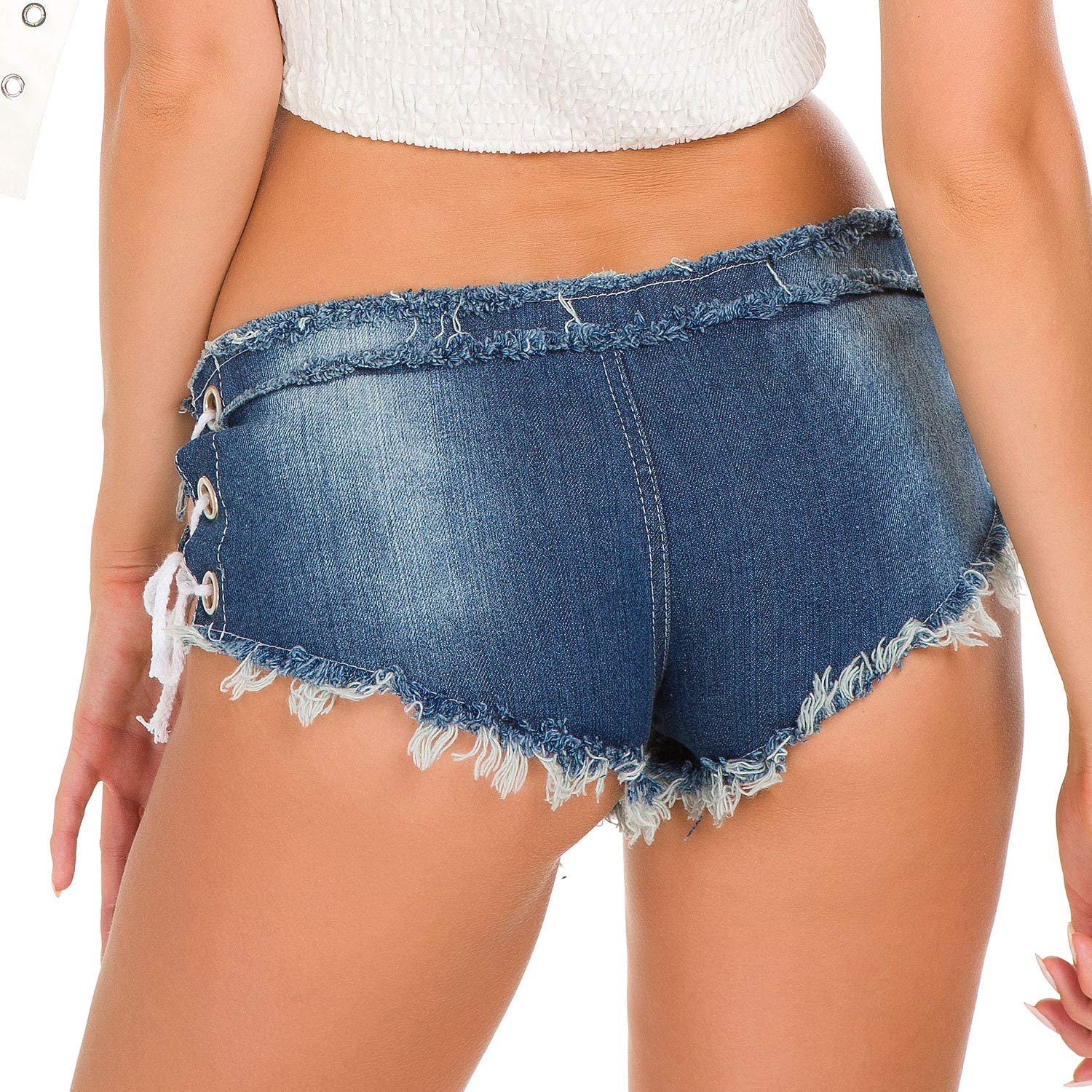 Sexy Low Waist Denim Shorts for Women - Stretchy Hot Pants Clubwear & Beach Shorts | Perfect for Nightclubs, Bars, Summer Vacations and Casual Outings