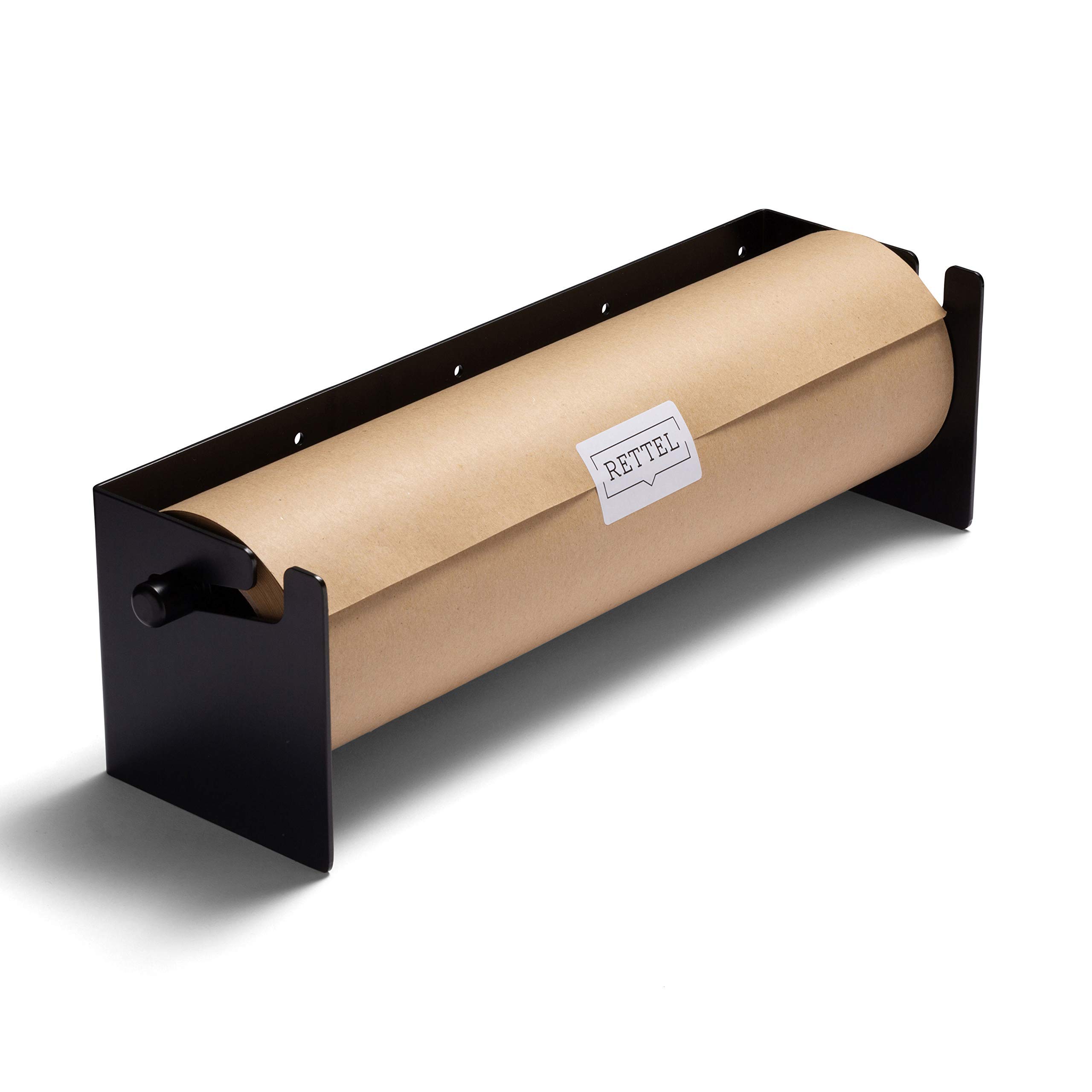 Roller Kraft Paper Roll Display - 18 Inch Black Wall Decor for Kitchen & Farmhouse - Includes 1 Kraft Paper Roll - Perfect for Art Walls, Memo Boards & Creative DIY Projects